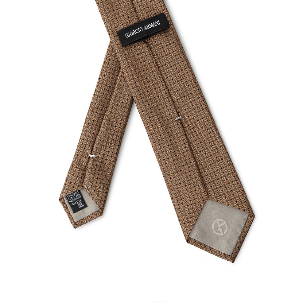Giorgio Armani Bicolor Silk Tie - Bronze Jacquard