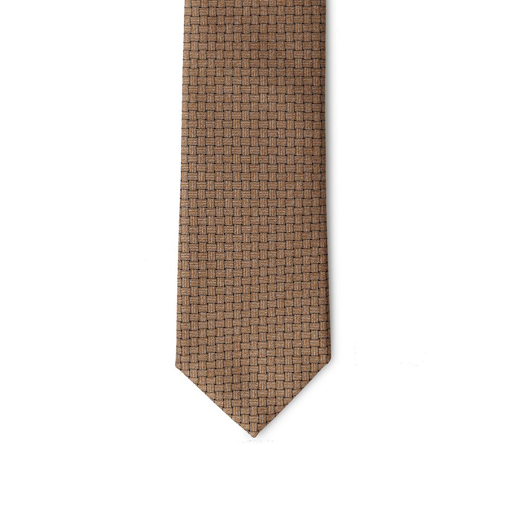 Giorgio Armani Bicolor Silk Tie - Bronze Jacquard