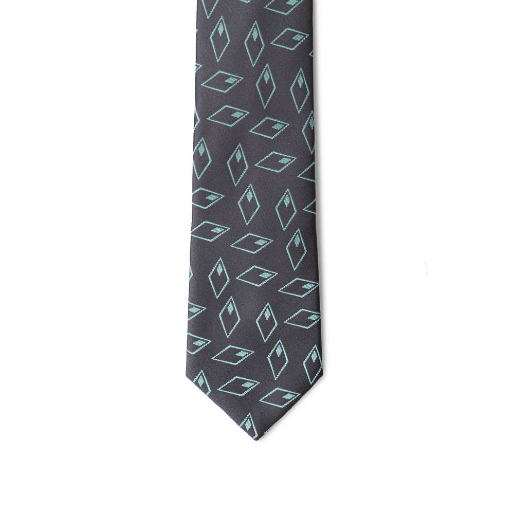 Giorgio Armani Anthracite Silk Tie with Geometric Design