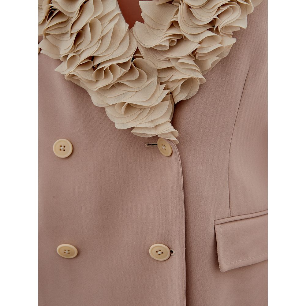 Lardini Double Breasted Ruffled Collar Jacket