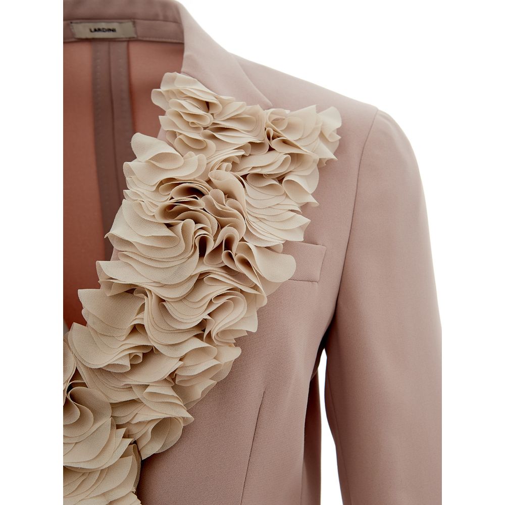 Lardini Double Breasted Ruffled Collar Jacket