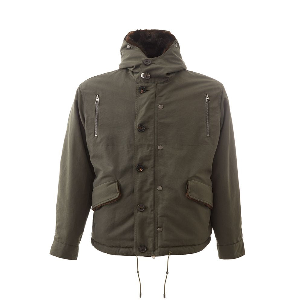 Lardini Army Cotton Jacket with Eco Fur