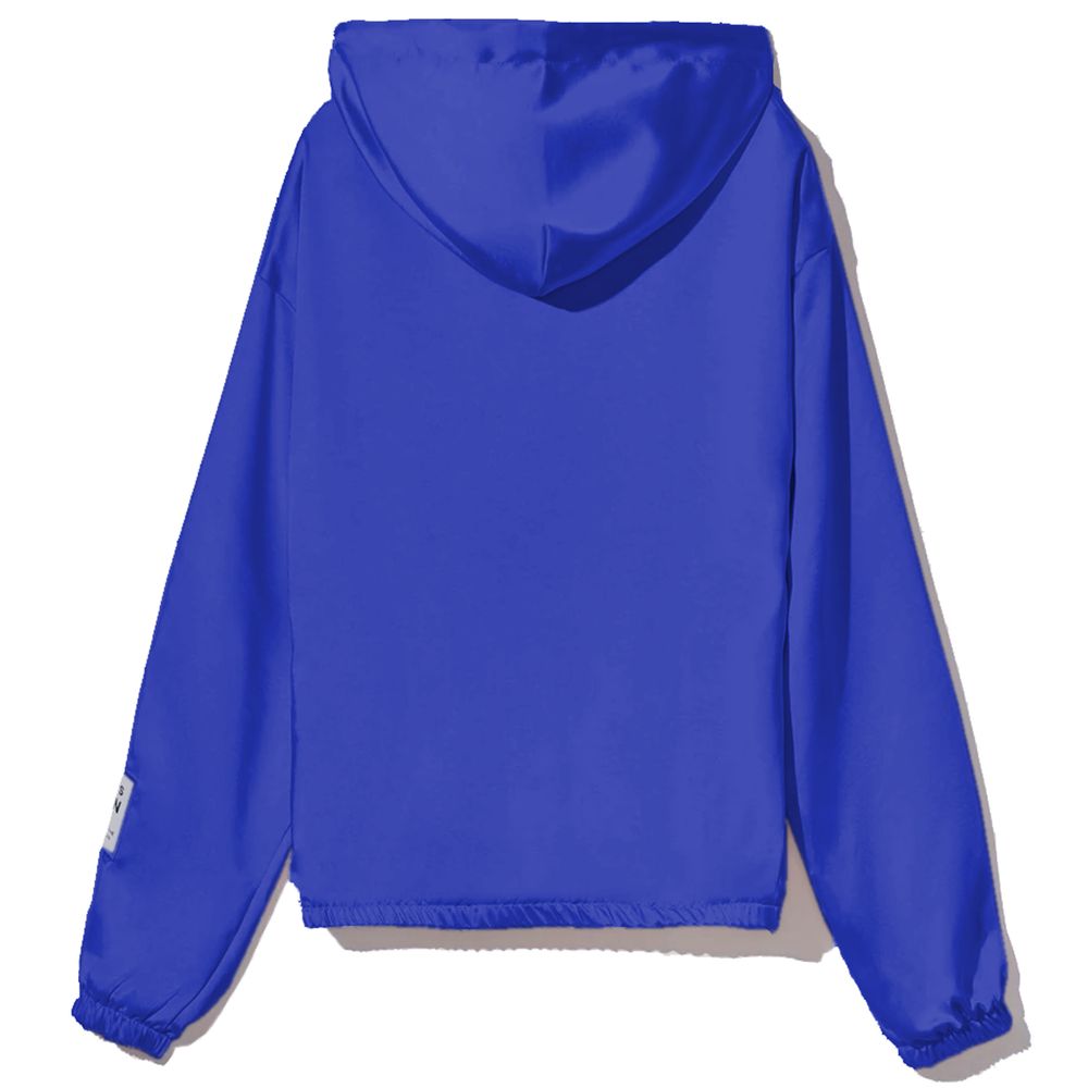 Comme Des Fuckdown Blue Polyester Sweater and Zipper Satin Jacket