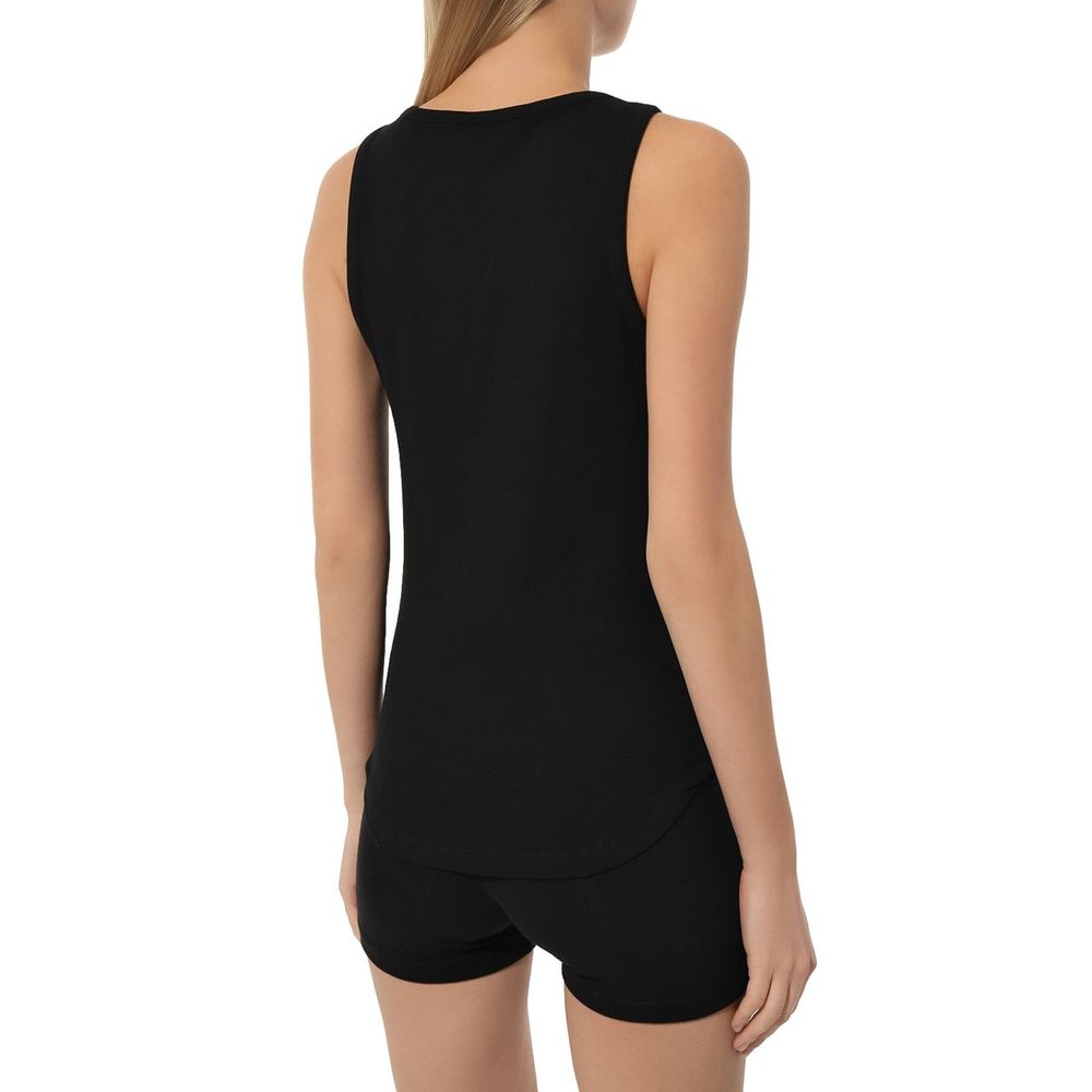 Comme Des Fuckdown Black Cotton Rib Tank Top