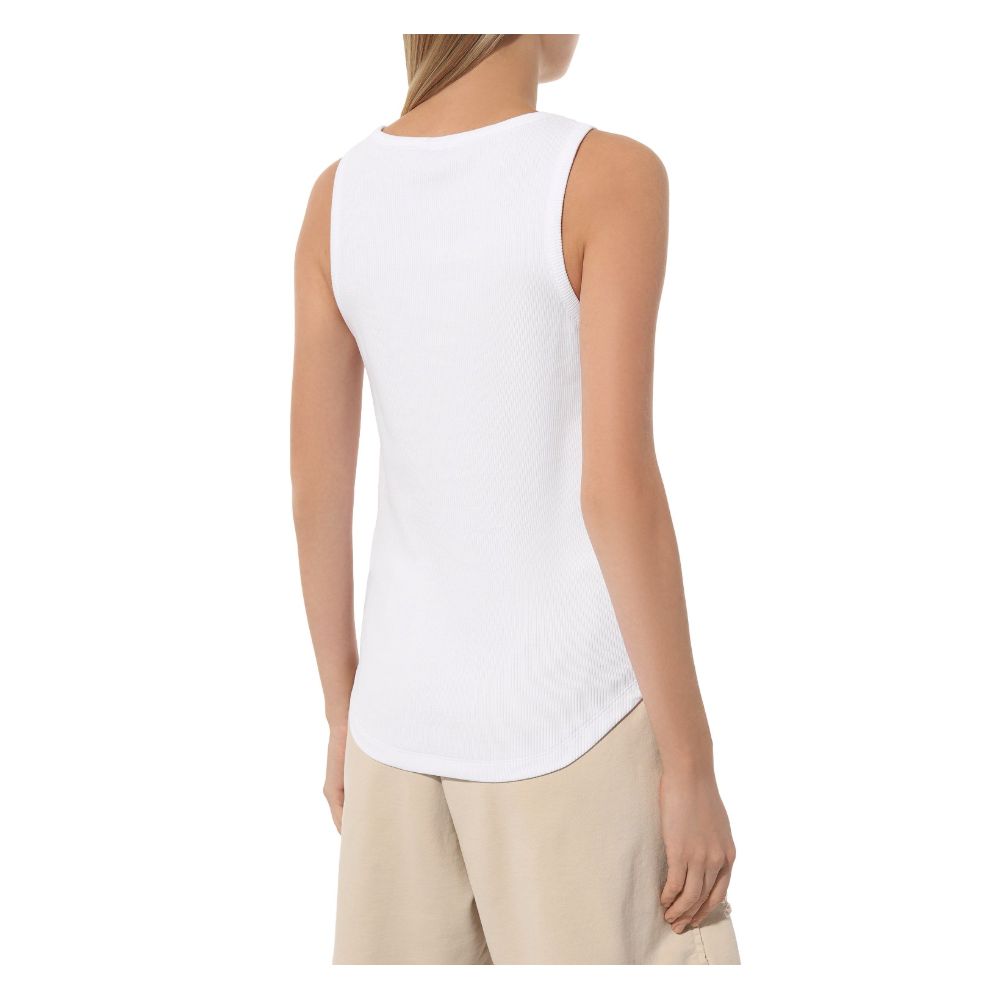 Comme Des Fuckdown White Cotton Rib Tank Top