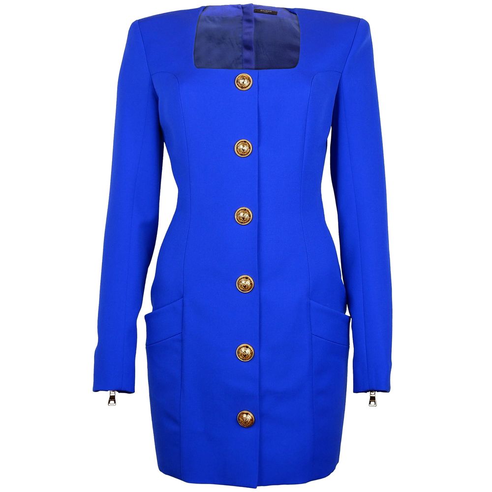Balmain Blue Wool Dress: A Statement of Elegance and Power