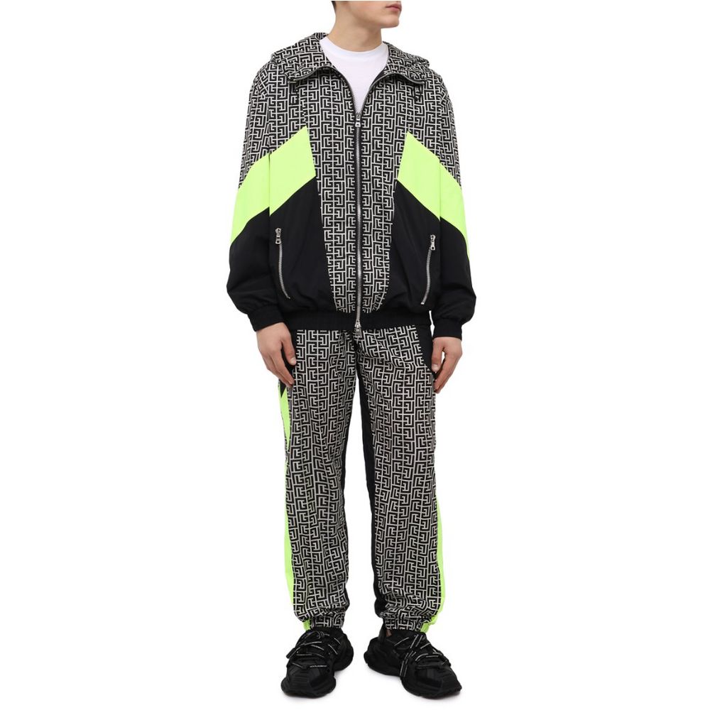 Balmain Multicolor Nylon Jacket - Bold Geometric Design