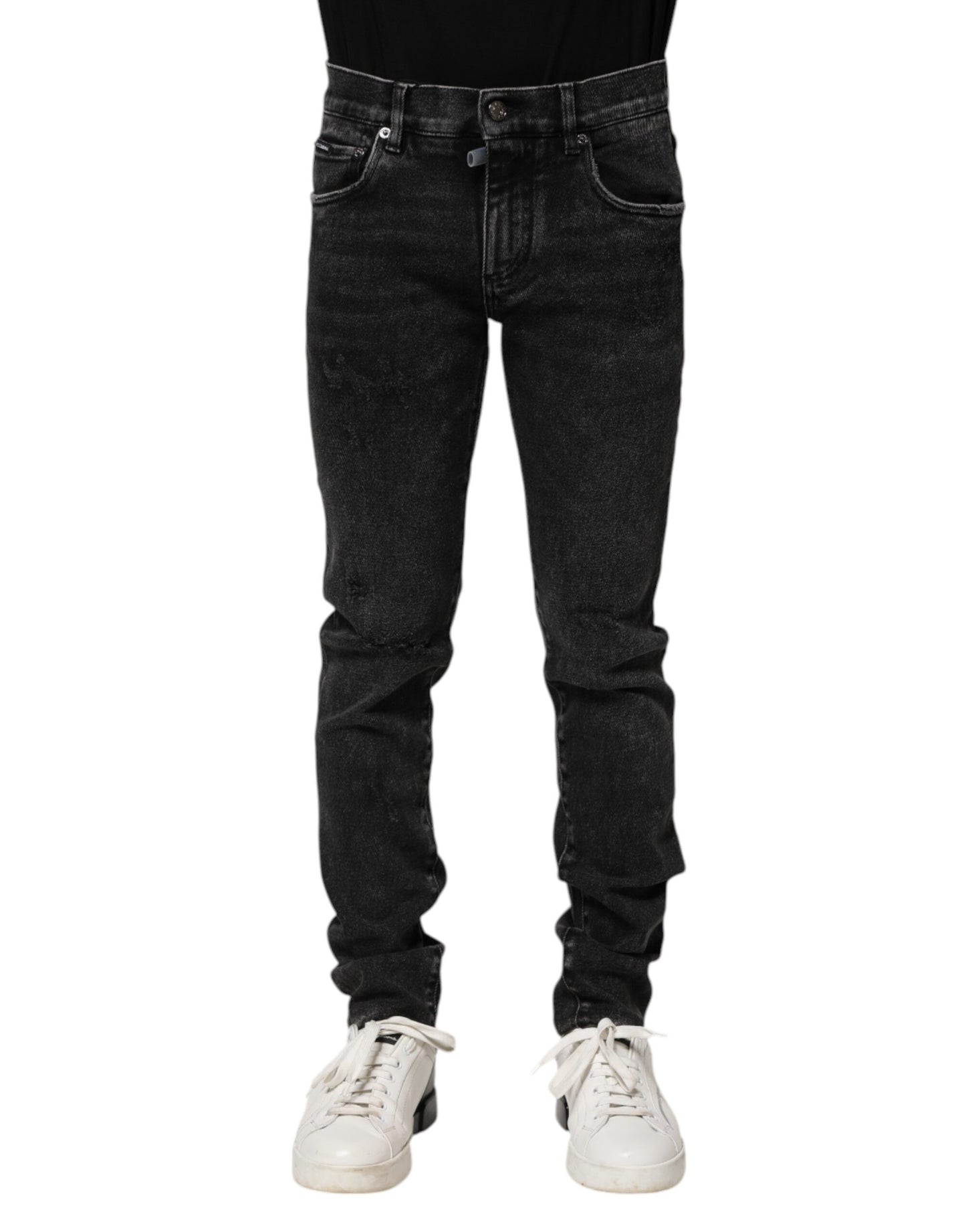 Dolce & Gabbana Black Cotton Skinny Denim Jeans