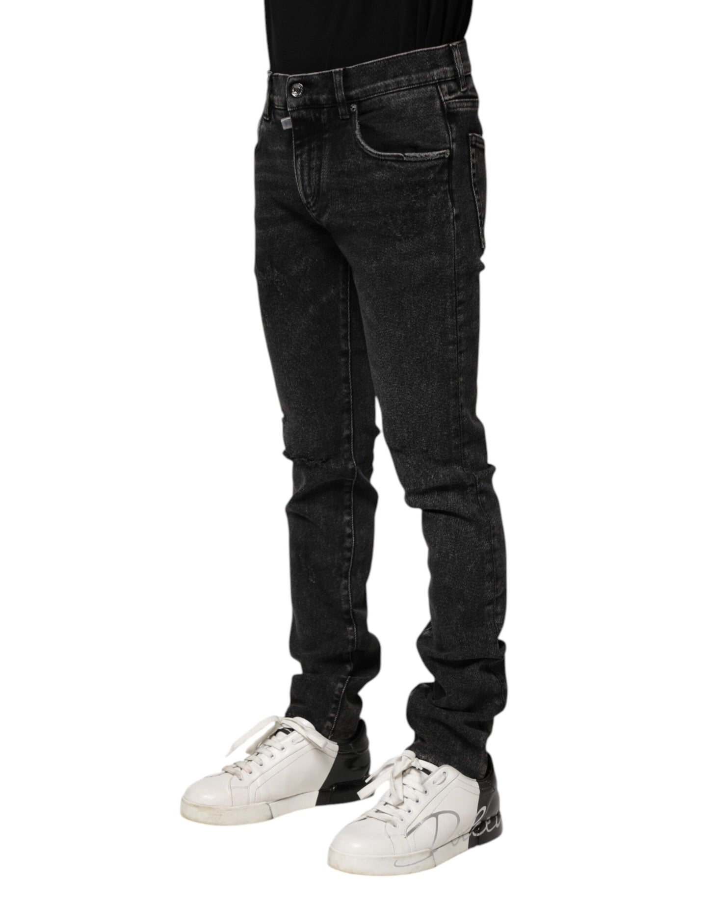Dolce & Gabbana Black Cotton Skinny Denim Jeans