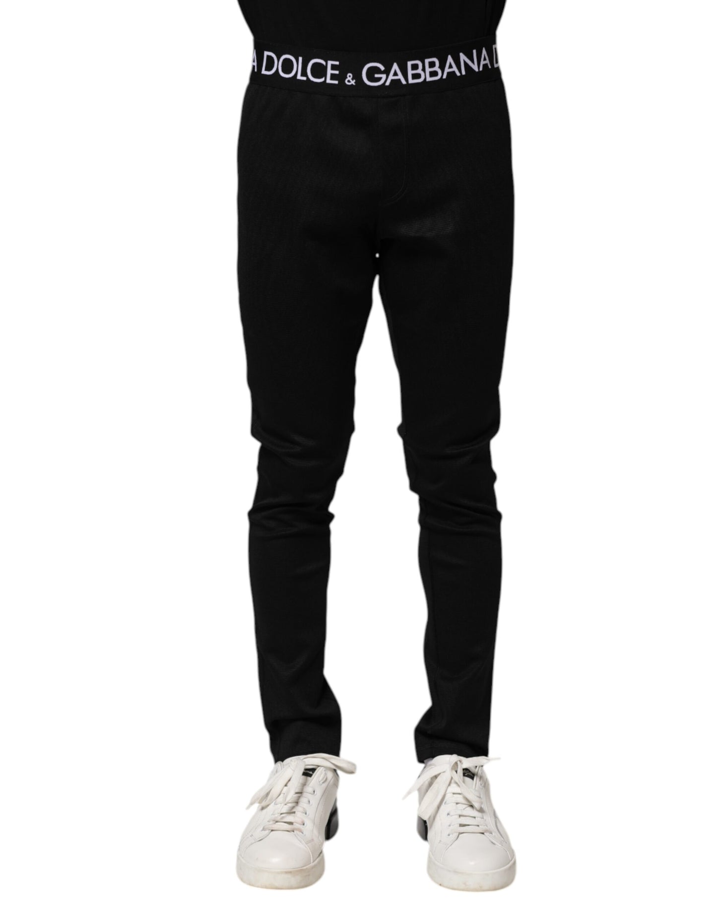 Dolce & Gabbana Black Nylon Skinny Jogger Pants