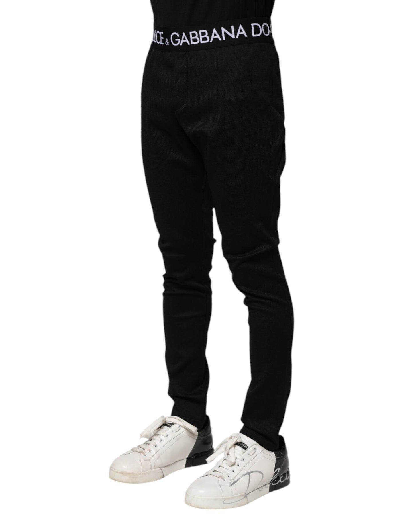 Dolce & Gabbana Black Nylon Skinny Jogger Pants