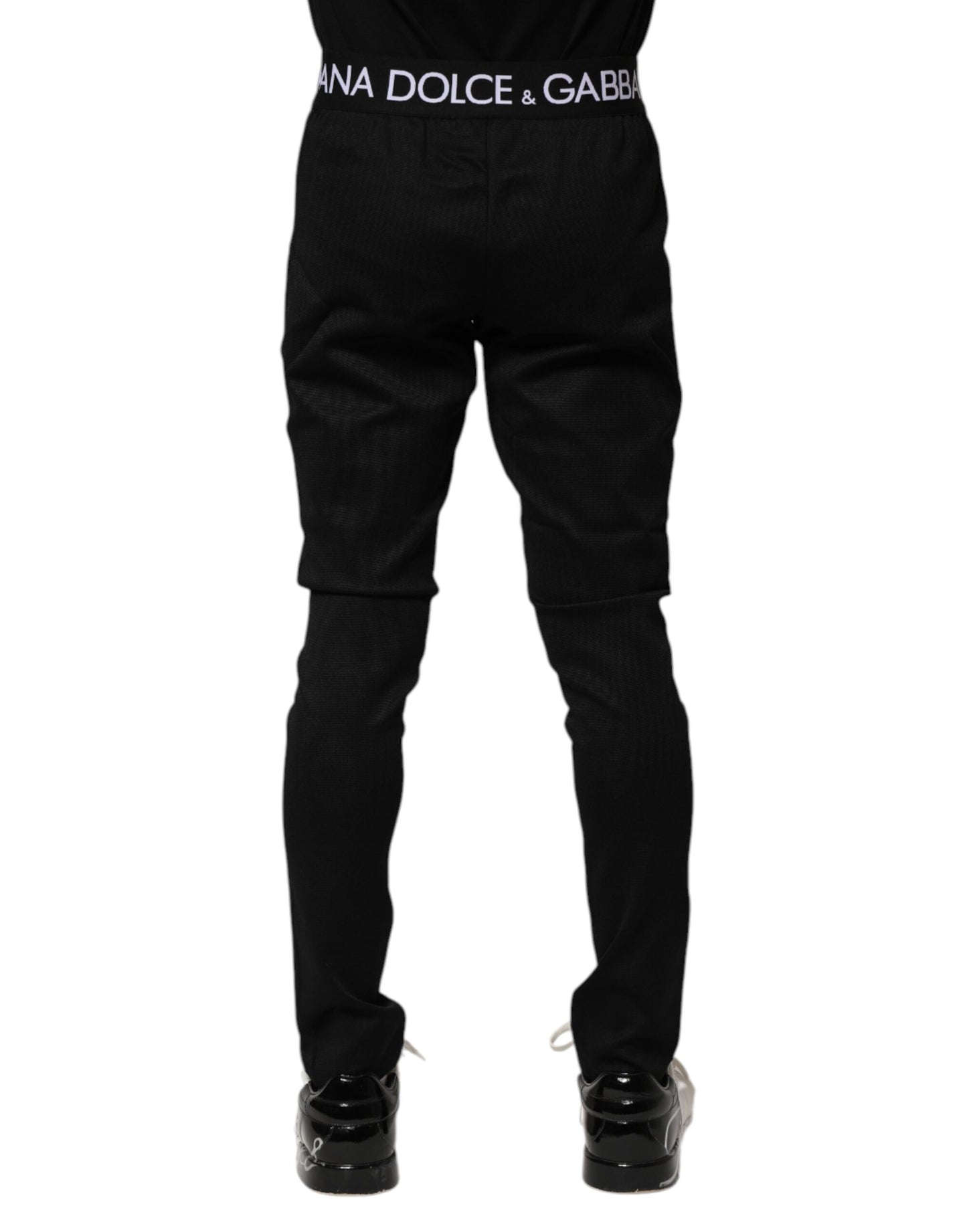 Dolce & Gabbana Black Nylon Skinny Jogger Pants