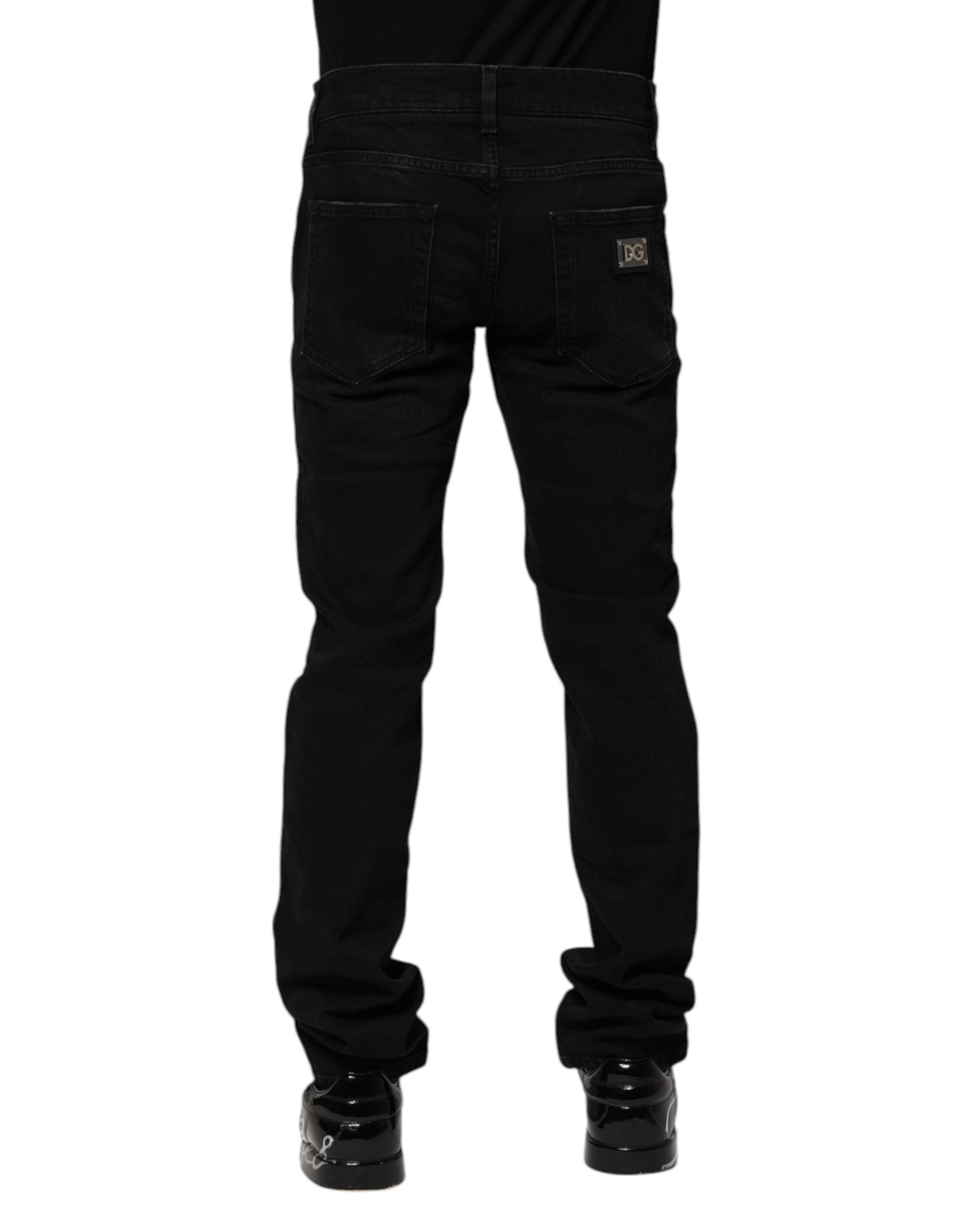 Dolce & Gabbana Black Cotton Skinny Denim Jeans for Men