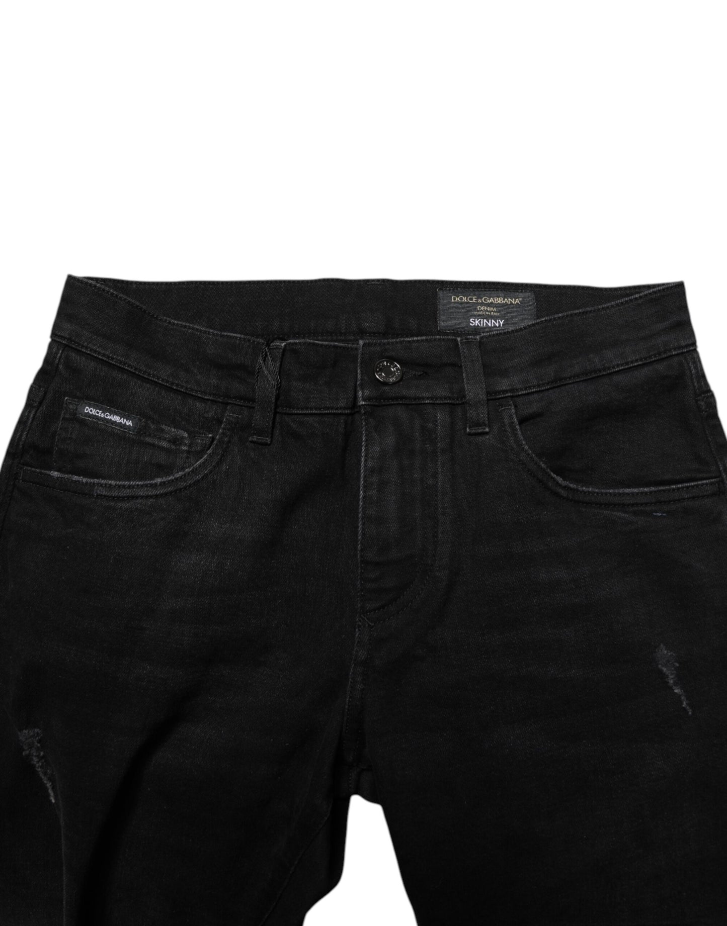 Dolce & Gabbana Black Cotton Skinny Denim Jeans for Men