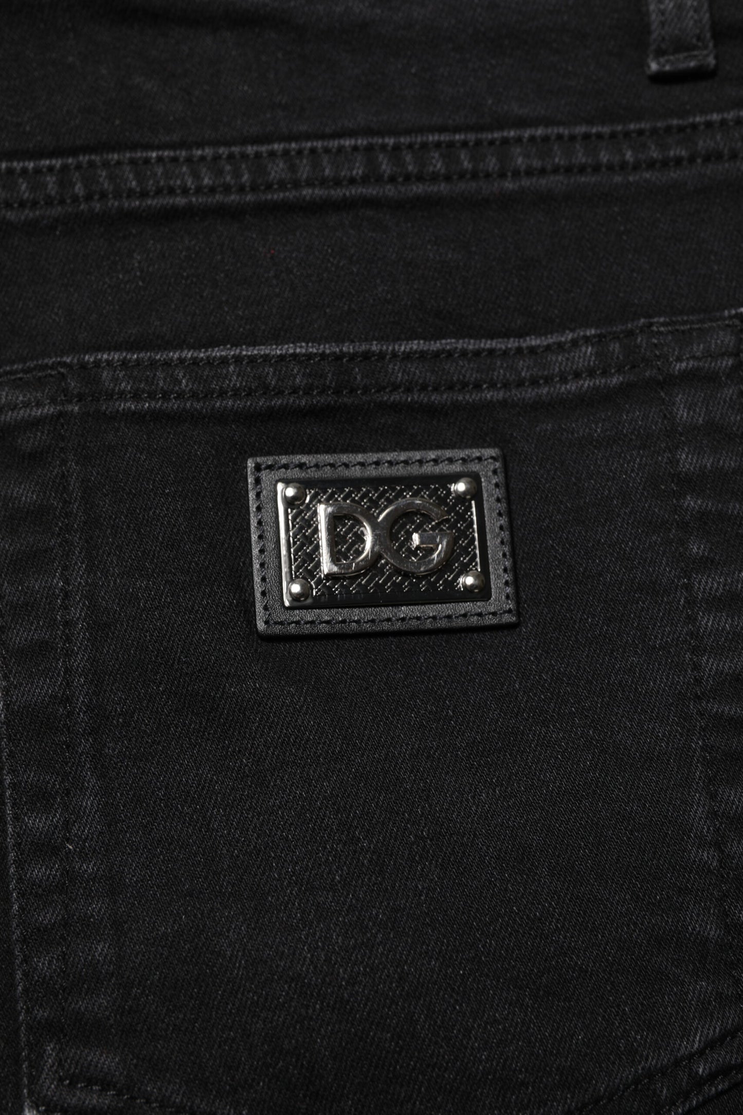 Dolce & Gabbana Black Cotton Skinny Denim Jeans for Men