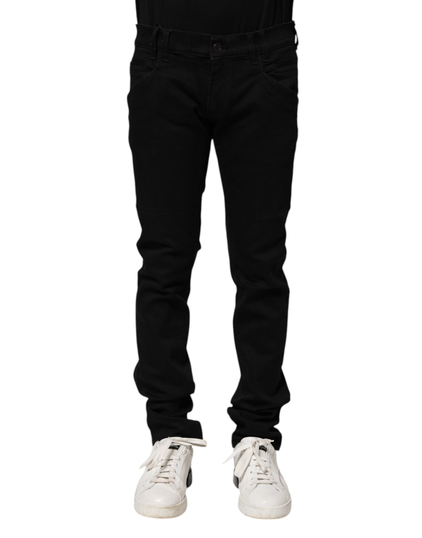 Dolce & Gabbana Black Cotton Skinny Denim Jeans - Elevate Your Wardrobe