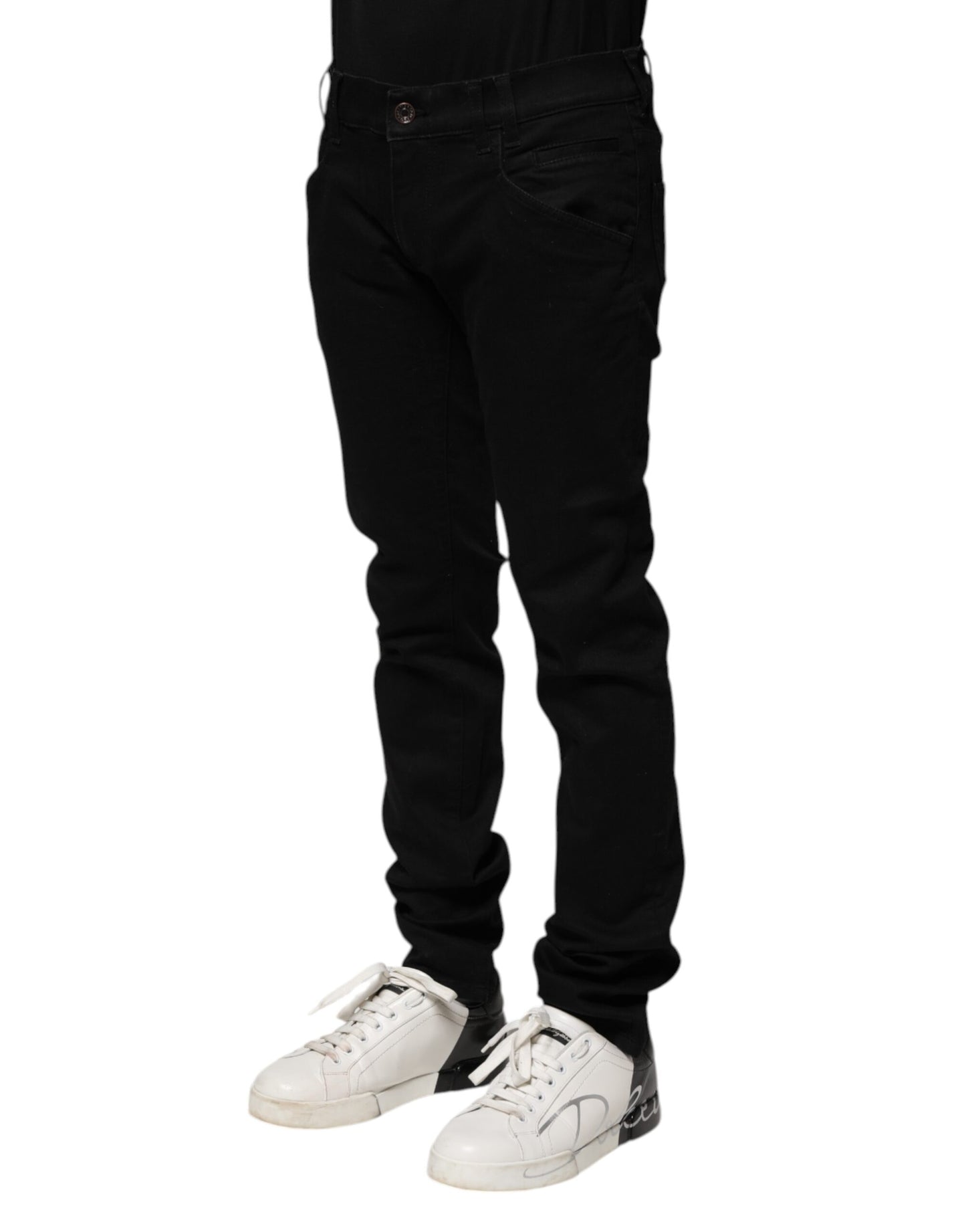 Dolce & Gabbana Black Cotton Skinny Denim Jeans - Elevate Your Wardrobe