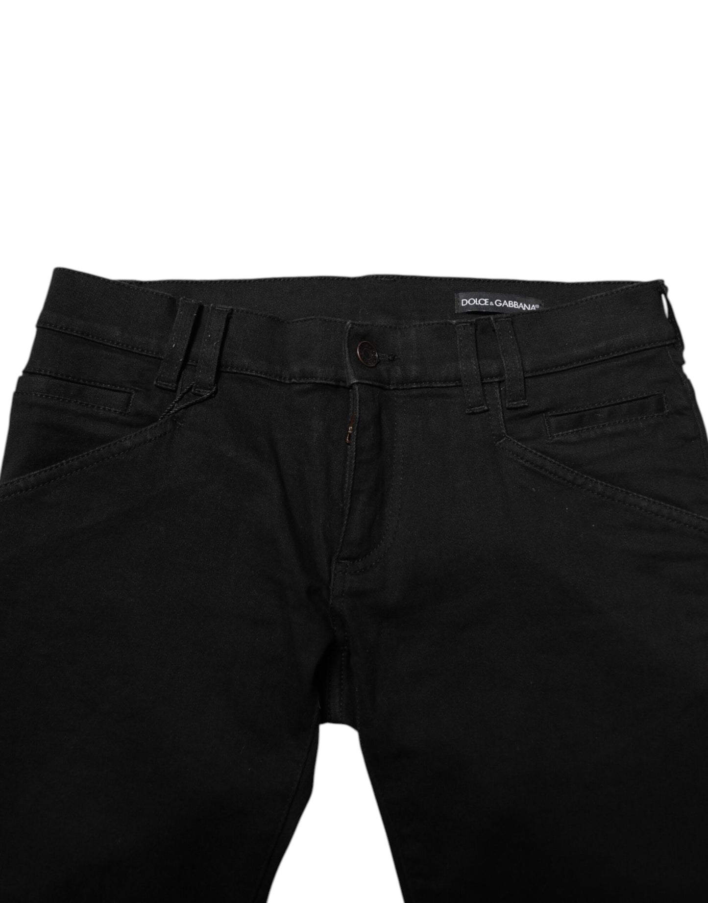 Dolce & Gabbana Black Cotton Skinny Denim Jeans - Elevate Your Wardrobe