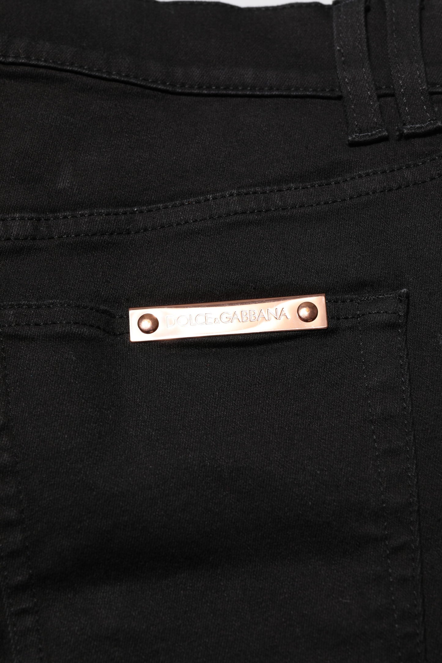 Dolce & Gabbana Black Cotton Skinny Denim Jeans - Elevate Your Wardrobe