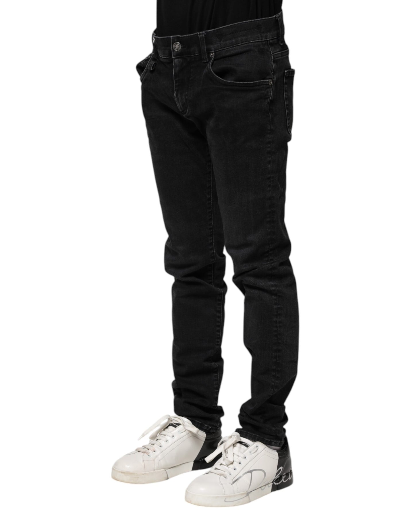Dolce & Gabbana Black Cotton Skinny Denim Jeans