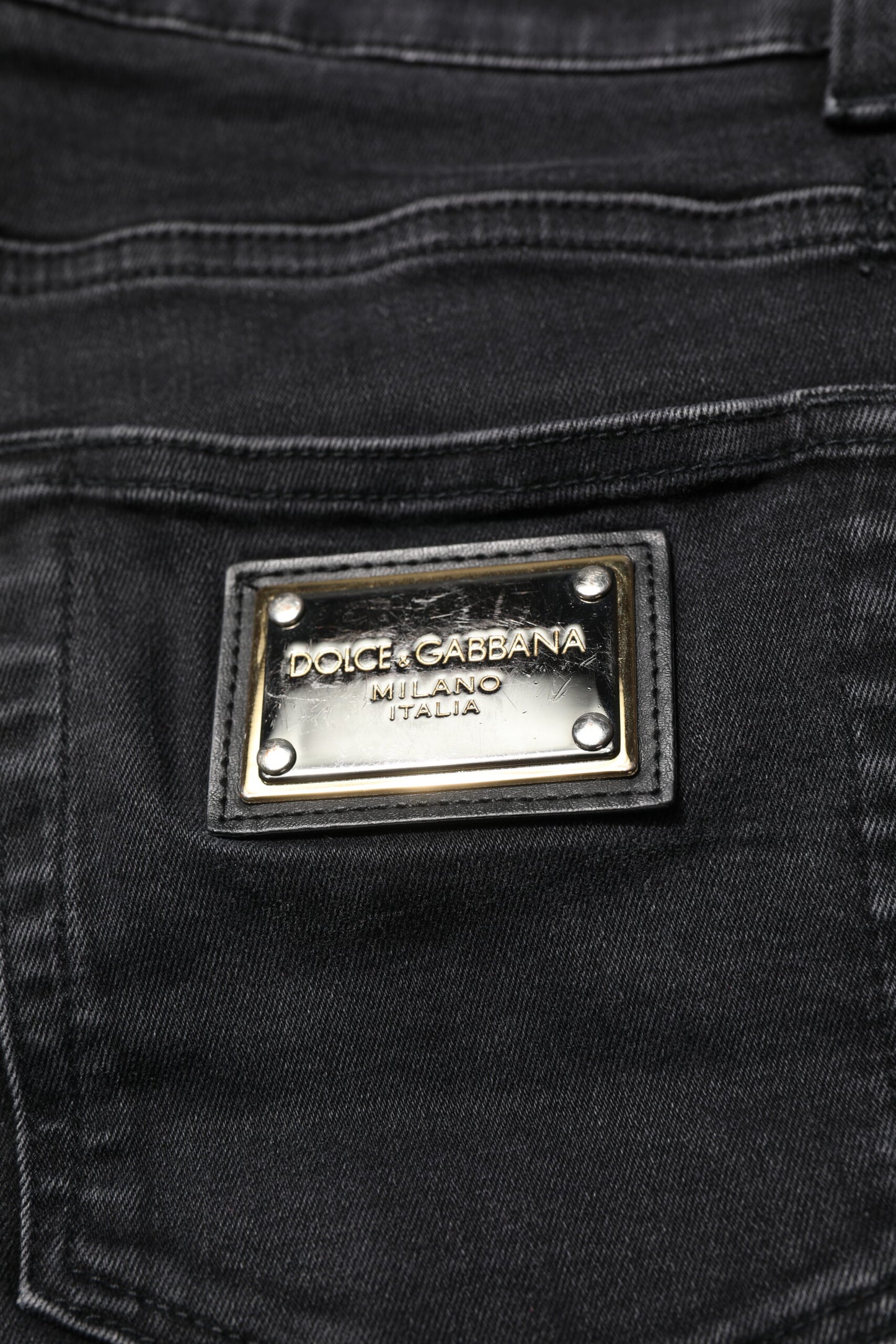 Dolce & Gabbana Black Cotton Skinny Denim Jeans