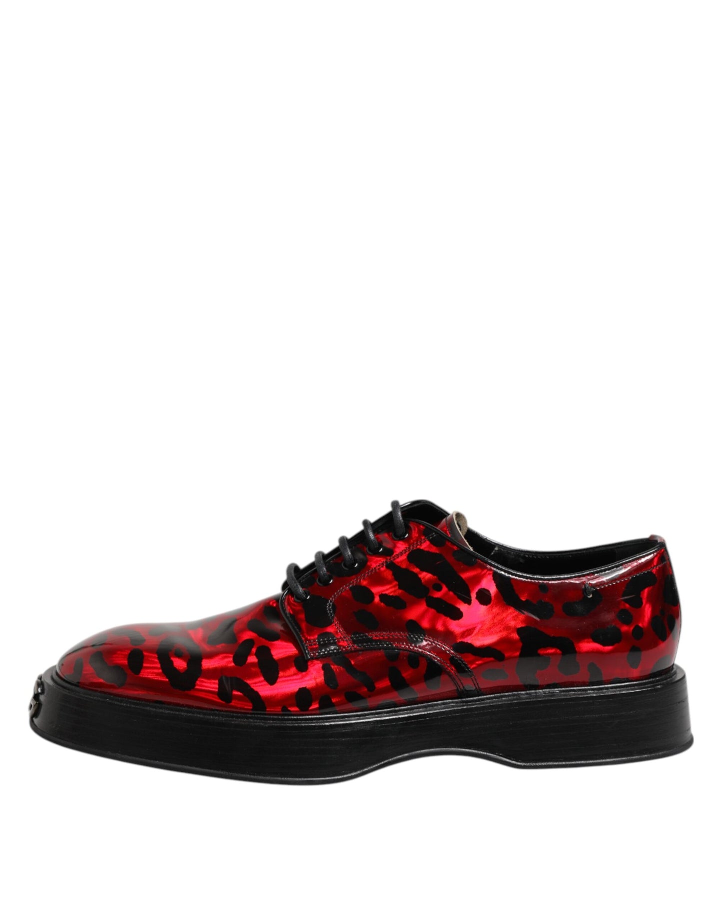 Dolce & Gabbana Red Leopard Derby Dress Shoes for Men