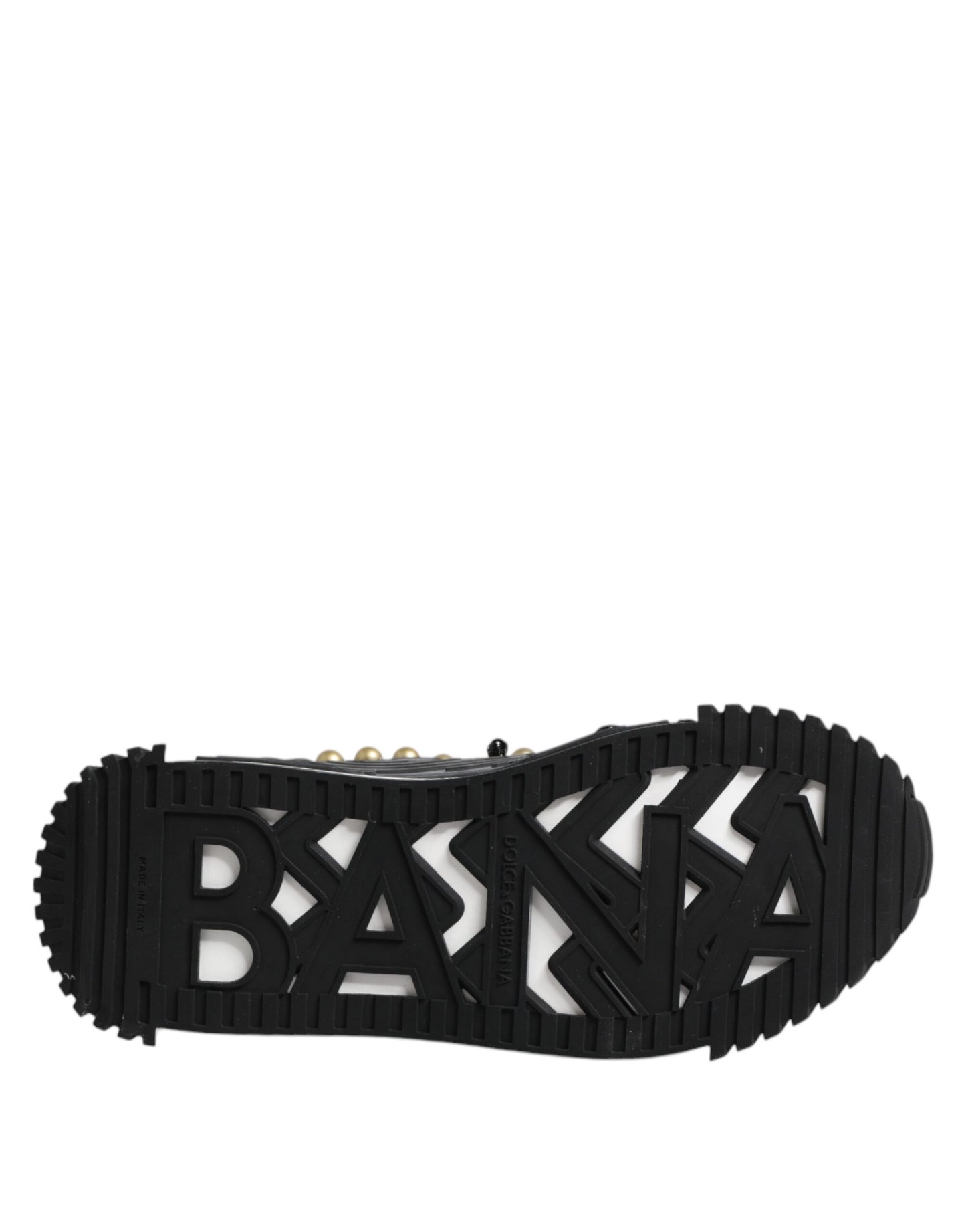 Dolce & Gabbana Black Leather Studded Ankle Strap Sandals