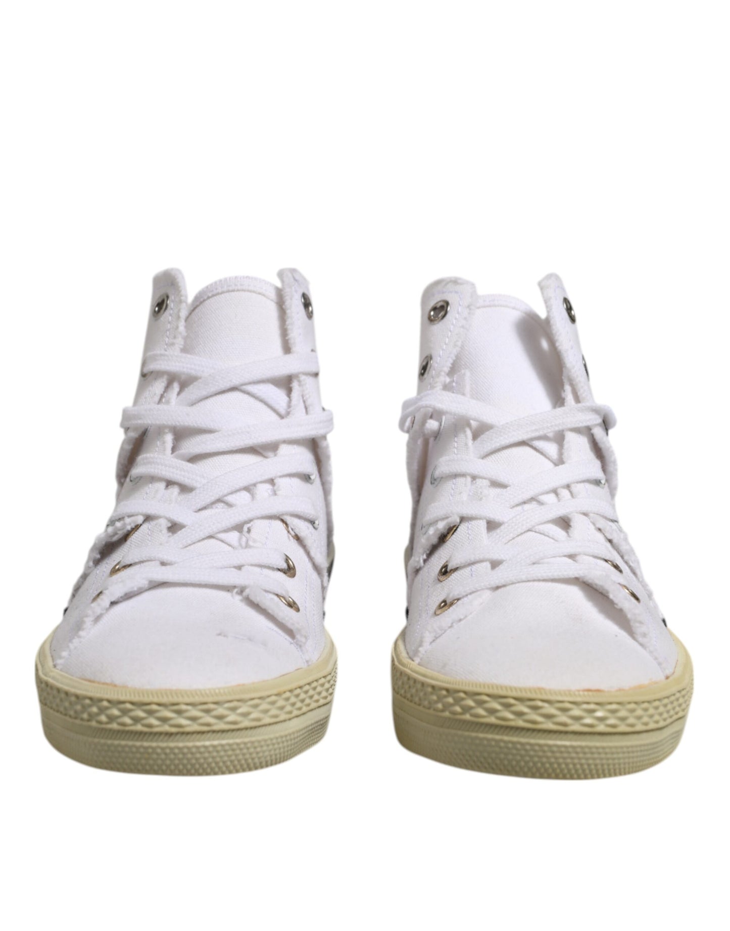 Maison Margiela White Lace Up Mid Top Women Sneakers