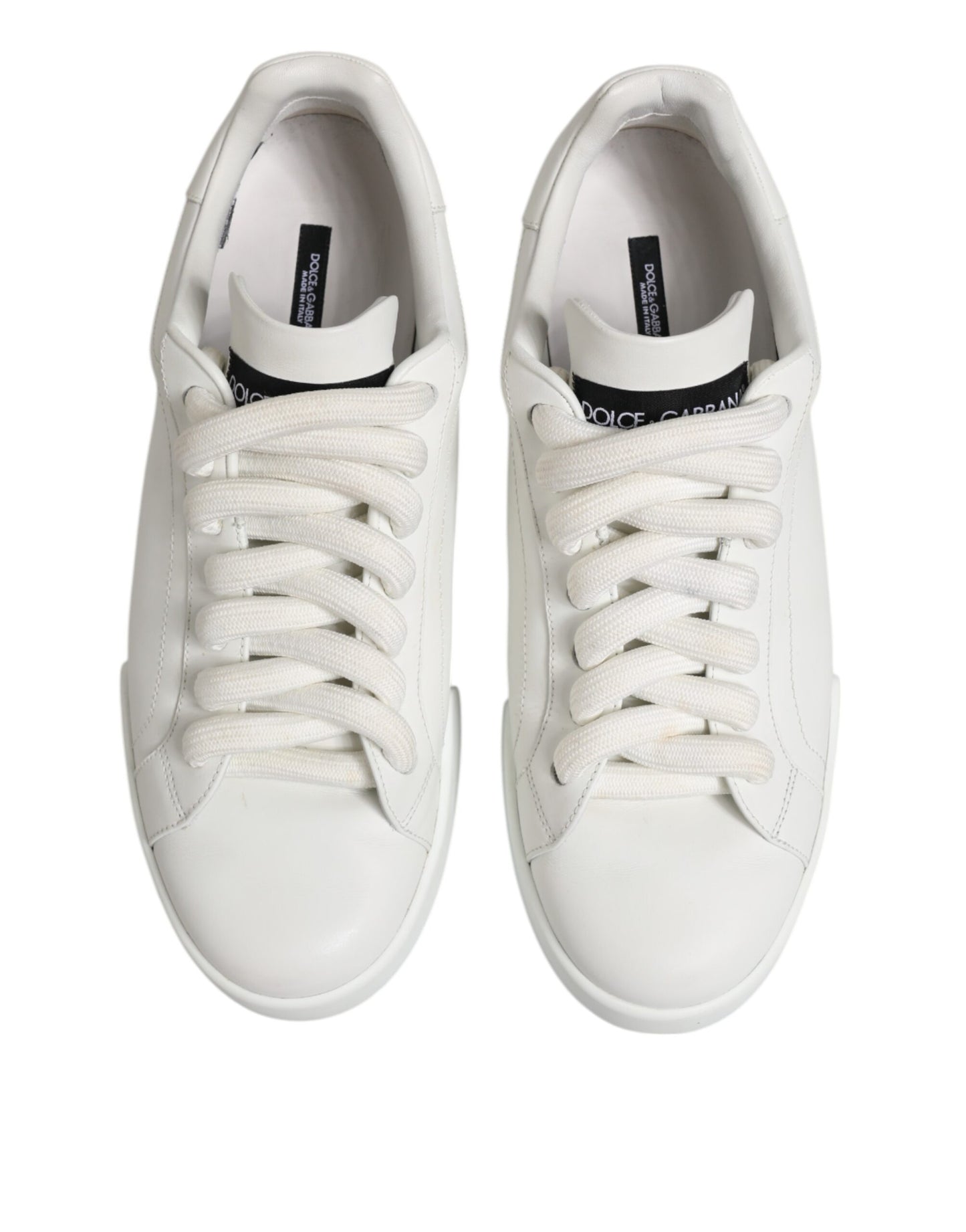 Dolce & Gabbana White Logo Lace Up Low Top Men Sneakers