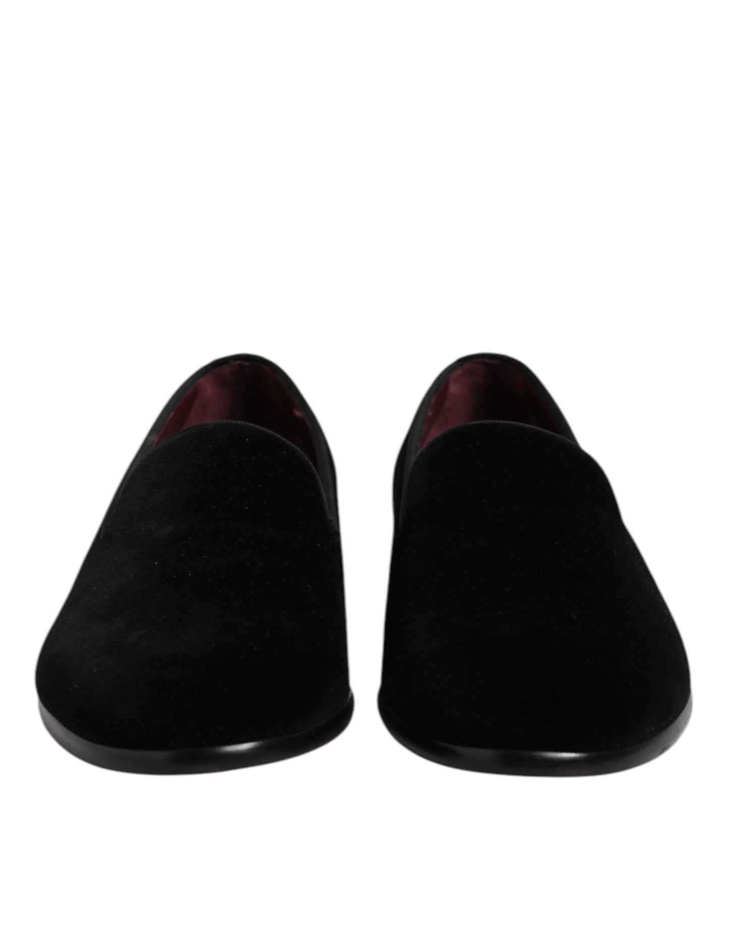 Dolce & Gabbana Black Velvet Slip On Loafers