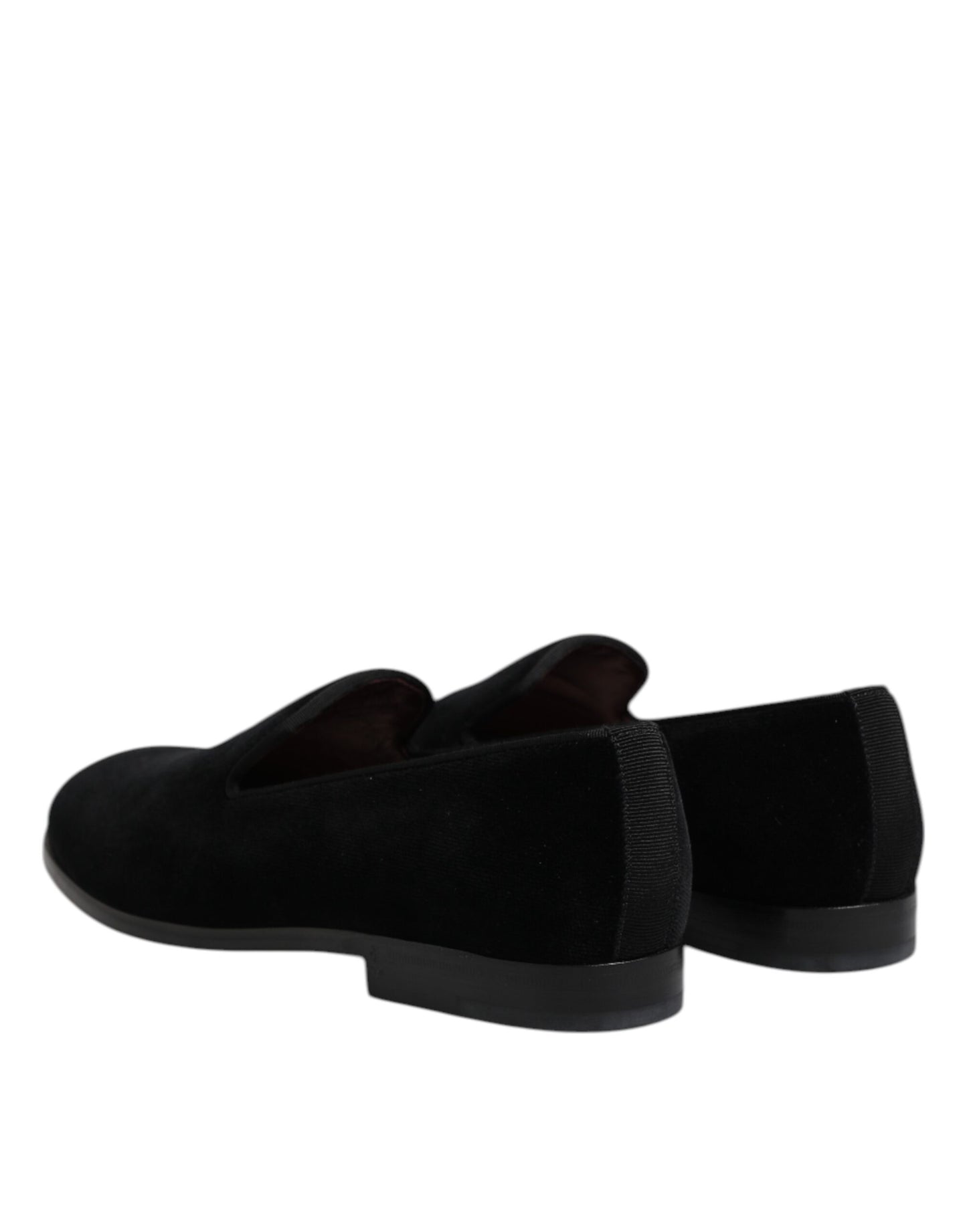 Dolce & Gabbana Black Velvet Slip On Loafers