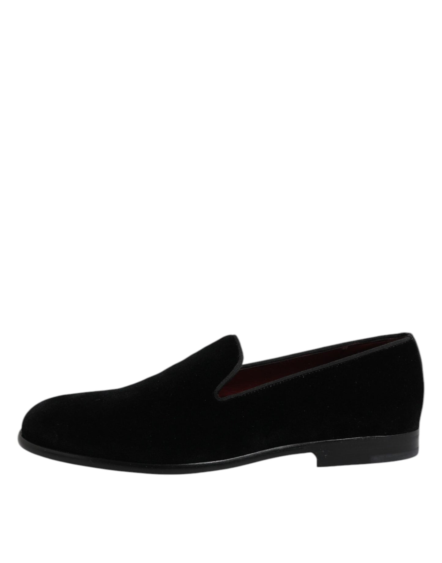 Dolce & Gabbana Black Velvet Slip On Loafers