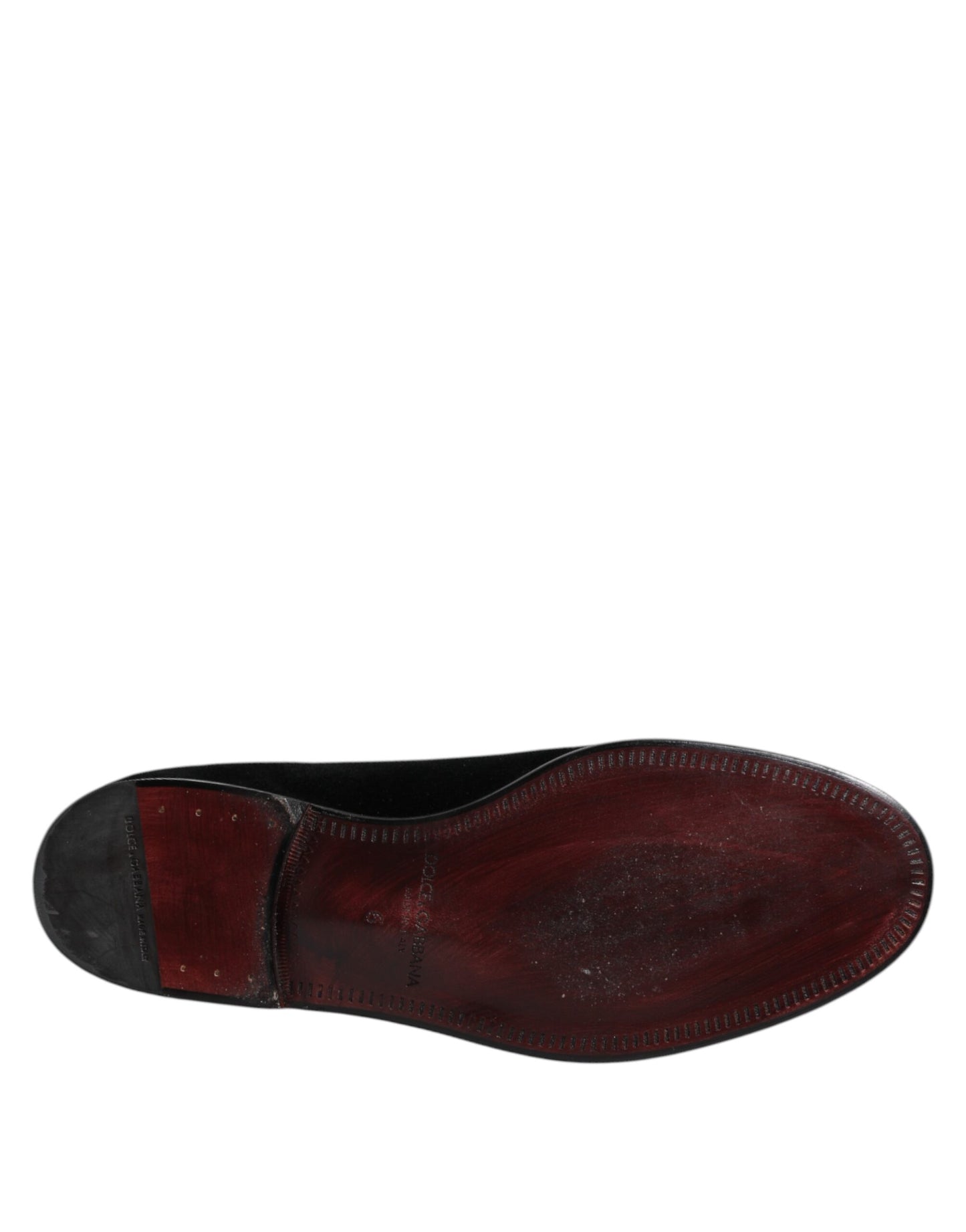 Dolce & Gabbana Black Velvet Slip On Loafers