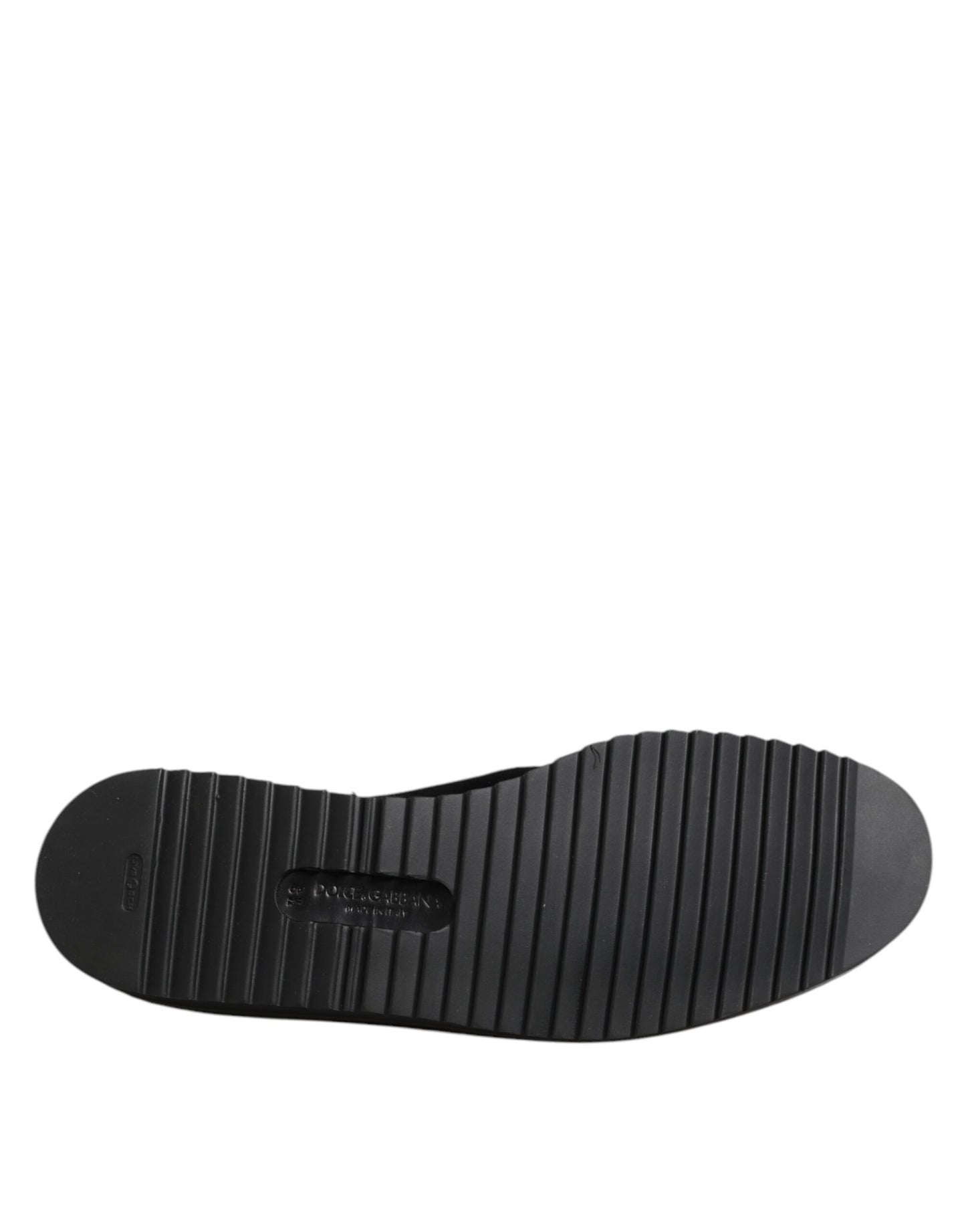Dolce & Gabbana Black Embroidered Crown Loafers