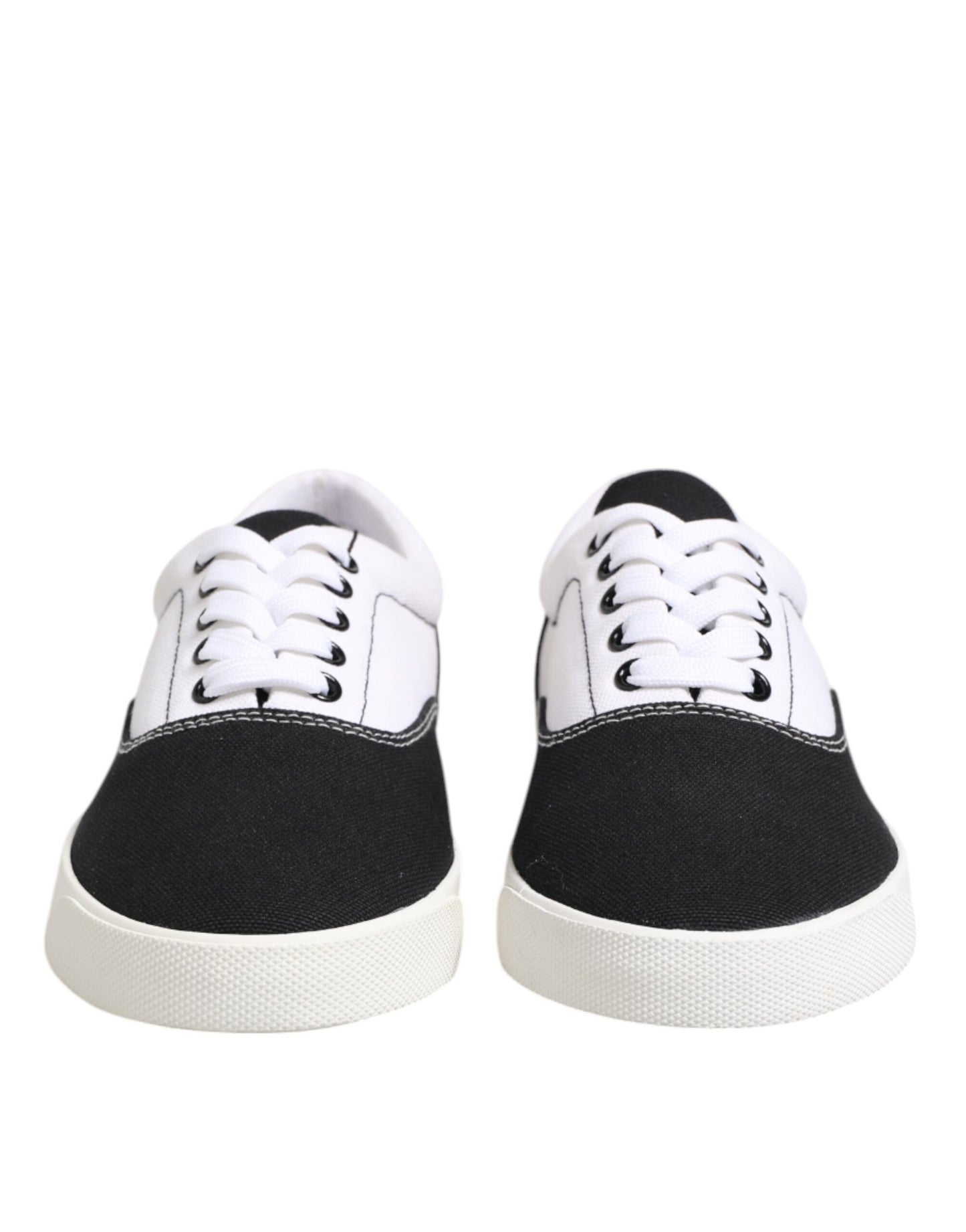 Dolce & Gabbana Black Cotton Canvas Lace Up Men Sneakers