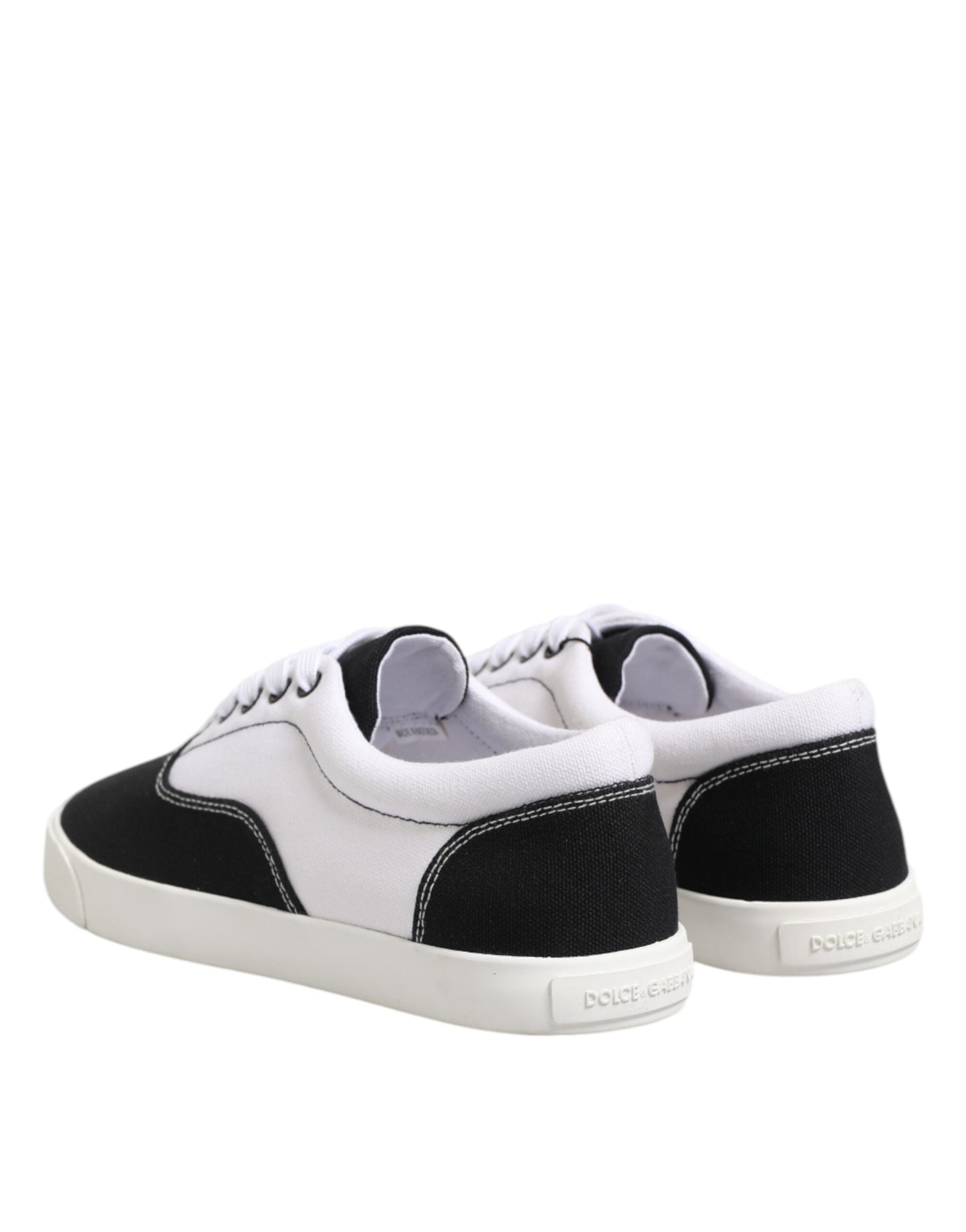 Dolce & Gabbana Black Cotton Canvas Lace Up Men Sneakers