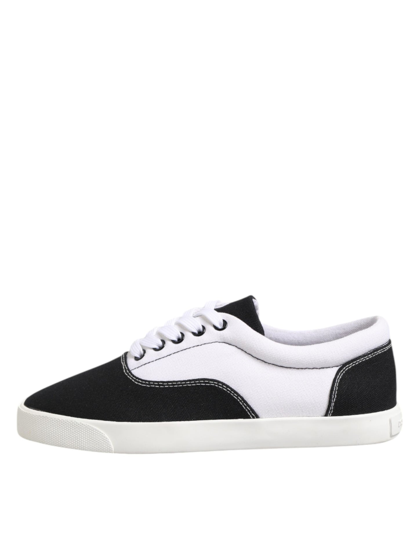 Dolce & Gabbana Black Cotton Canvas Lace Up Men Sneakers