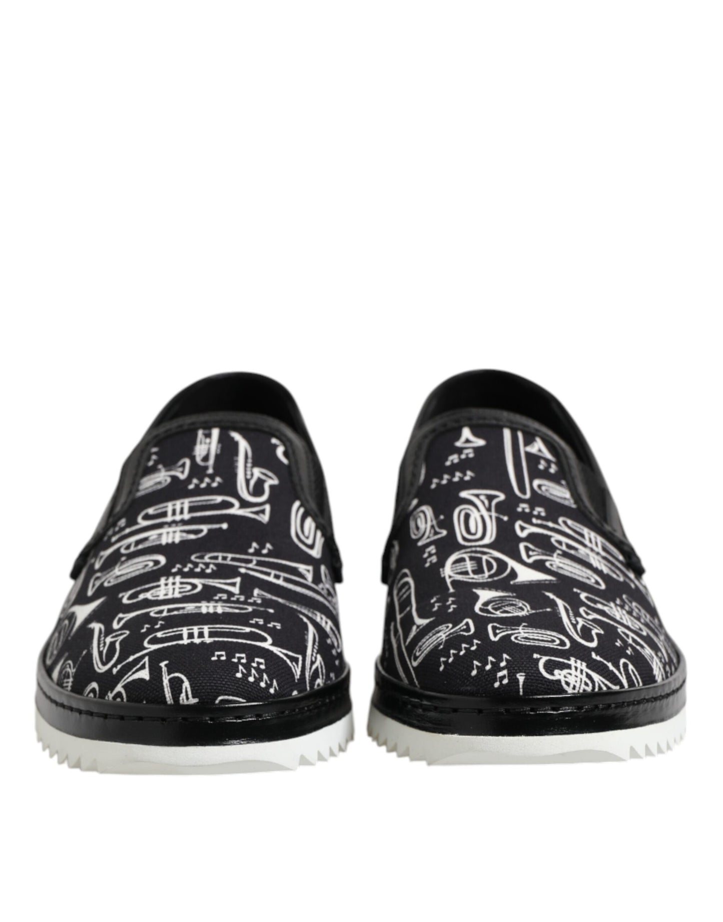 Dolce & Gabbana Black Slip On Printed Men's Loafers