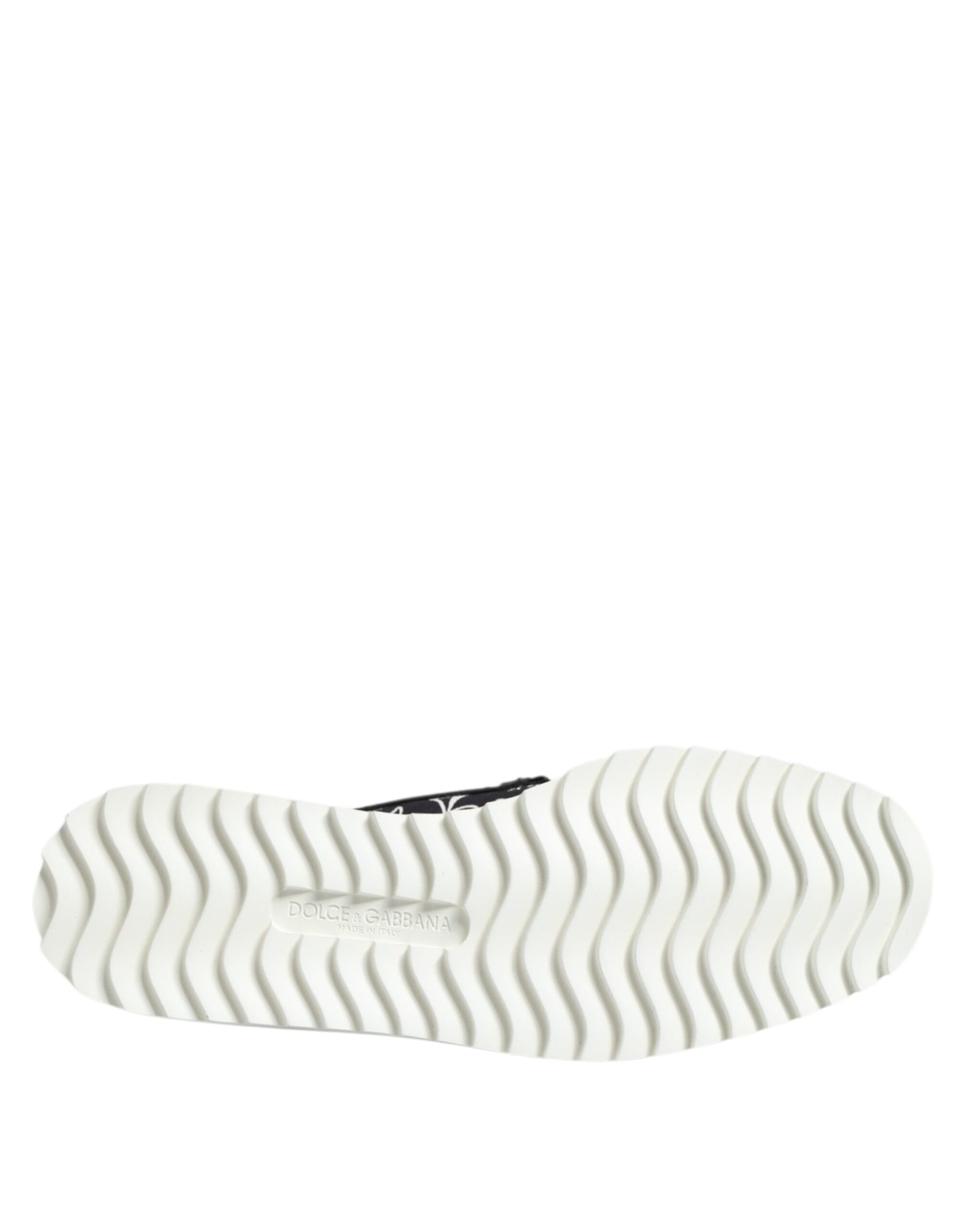 Dolce & Gabbana Black Slip On Printed Men's Loafers