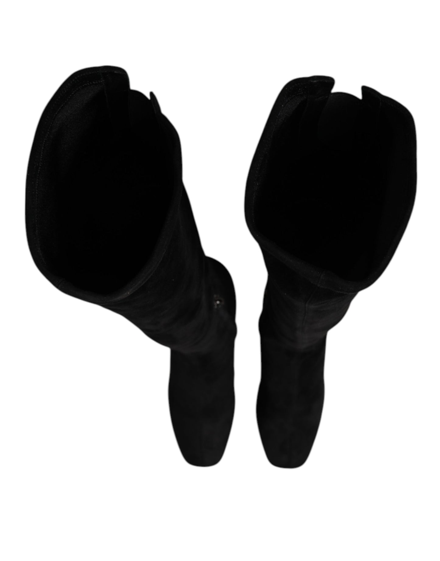 Dolce & Gabbana Black Suede Leather Knee High Boots