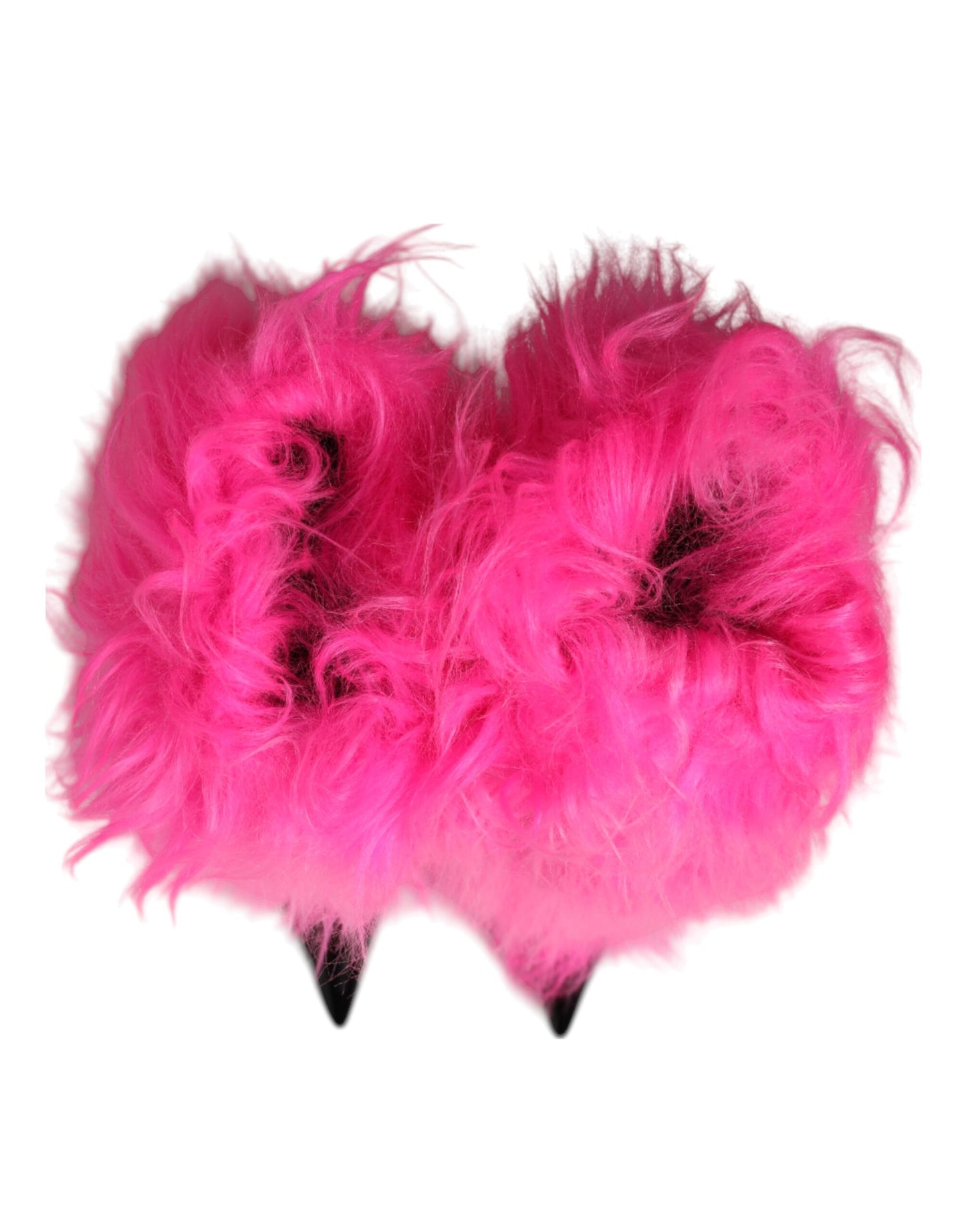 Dolce & Gabbana Pink Faux Fur Leather High Heels Boots