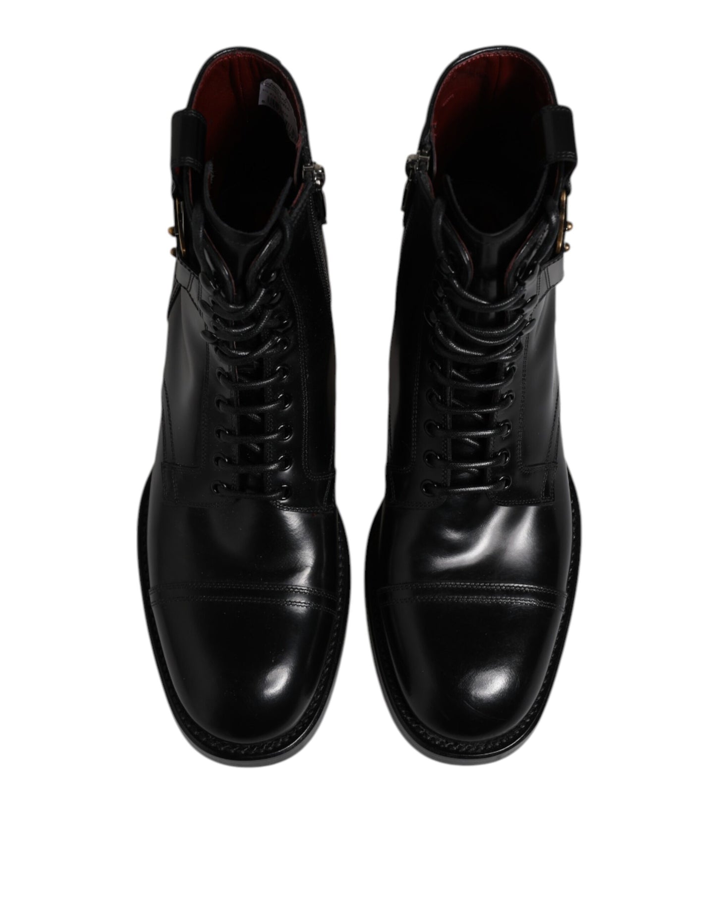 Dolce & Gabbana Black Leather Mid Calf Boots