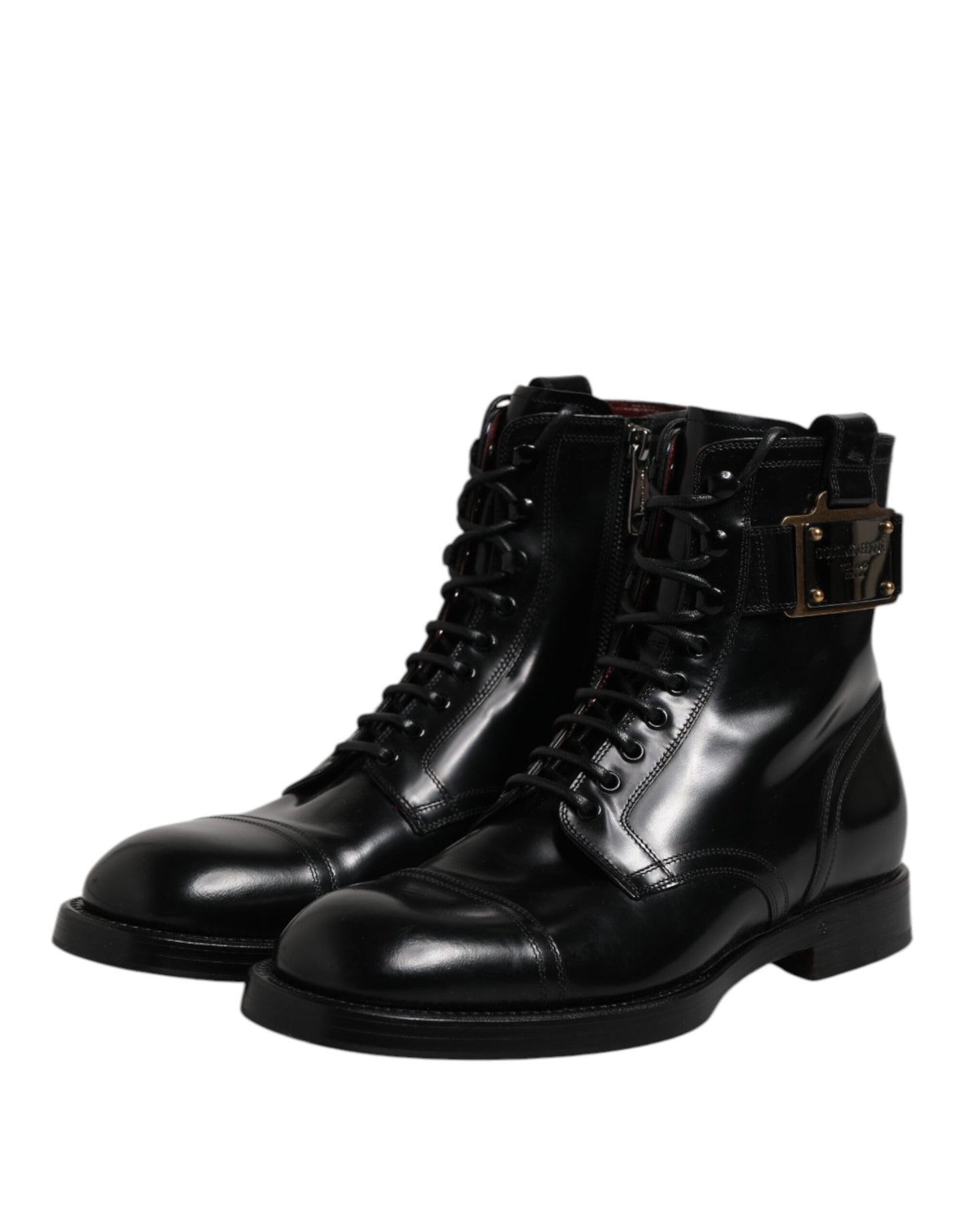 Dolce & Gabbana Black Leather Mid Calf Boots