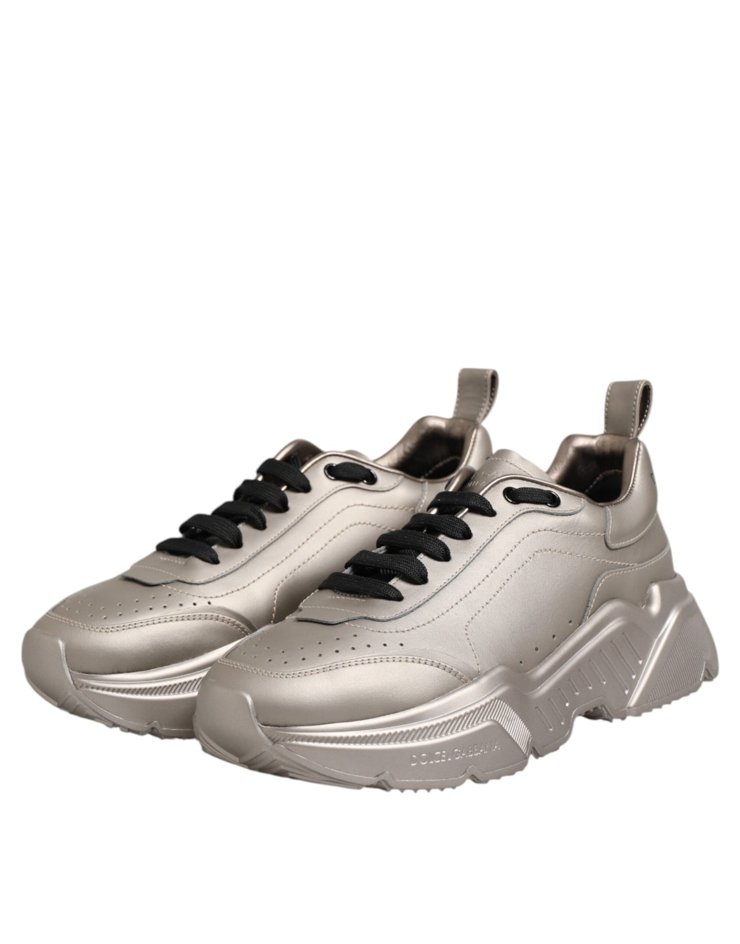 Dolce & Gabbana Silver DAYMASTER Leather Sneakers for Men