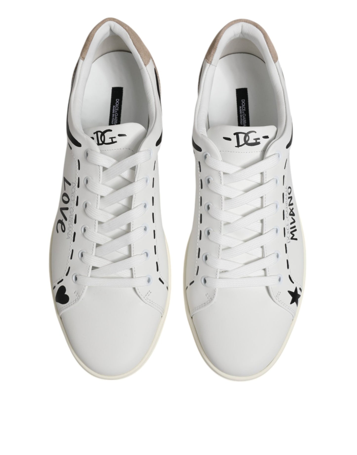 Dolce & Gabbana White Leather MILANO Low Top Sneakers