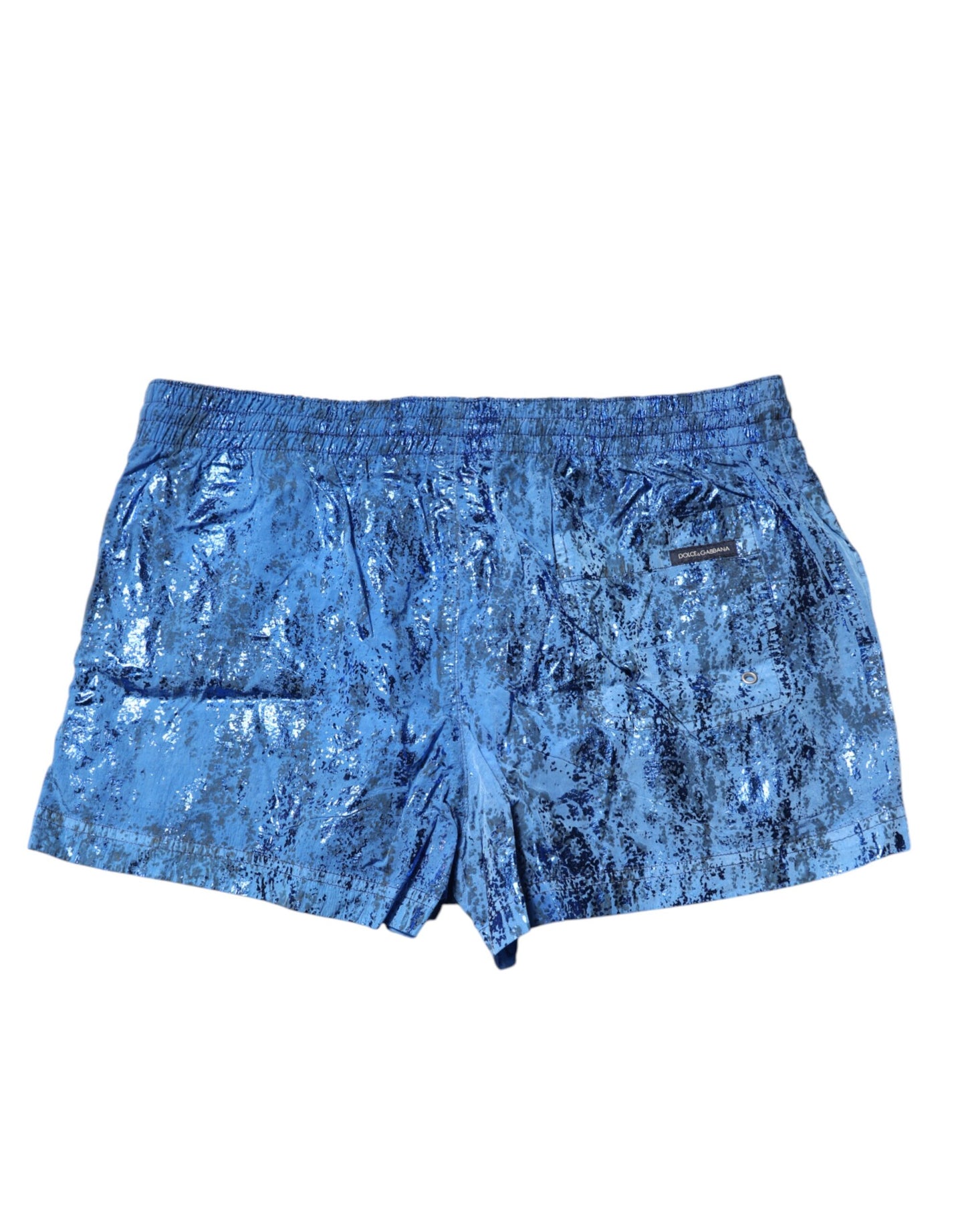 Dolce & Gabbana Blue Logo Drawstring Beachwear Shorts