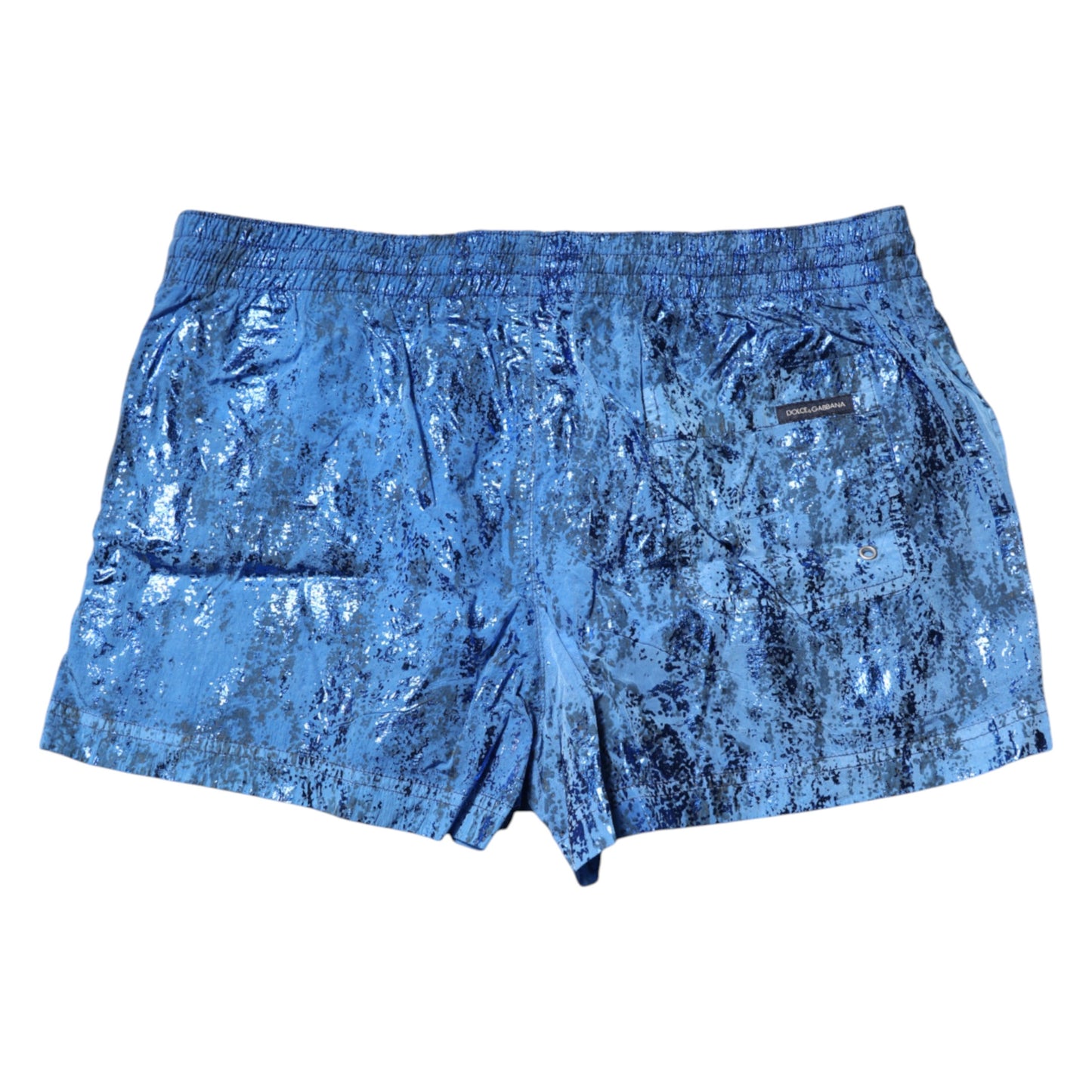 Dolce & Gabbana Blue Logo Drawstring Beachwear Shorts