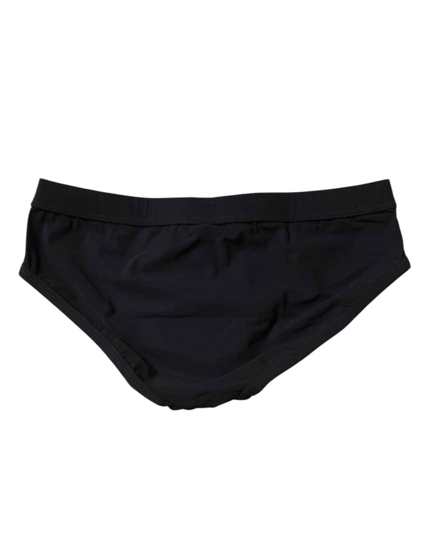 Dolce & Gabbana Black Logo Plaque Beachwear Brief Swimwear