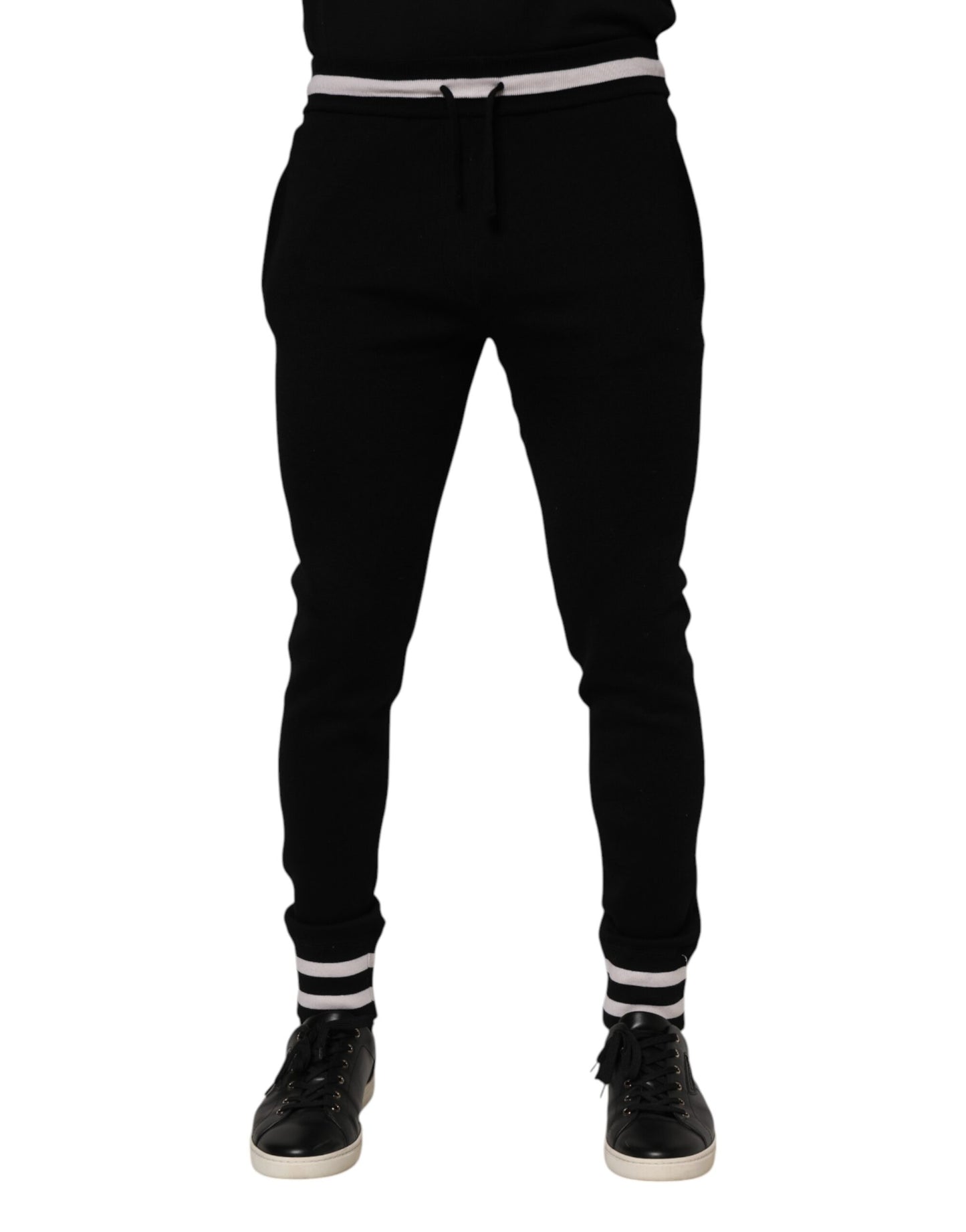 Dolce & Gabbana Black Cotton Men Jogger Sweatpants
