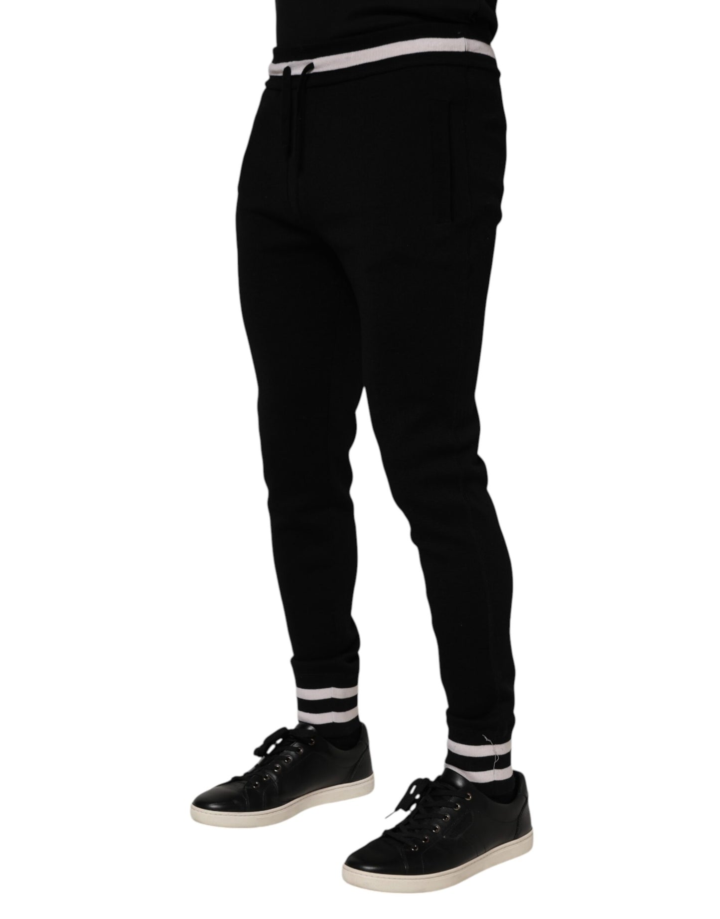 Dolce & Gabbana Black Cotton Men Jogger Sweatpants
